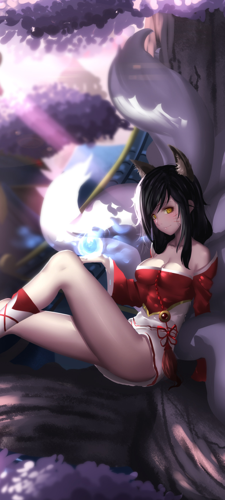 Download mobile wallpaper League Of Legends, Video Game, Animal Ears, Ahri (League Of Legends) for free.