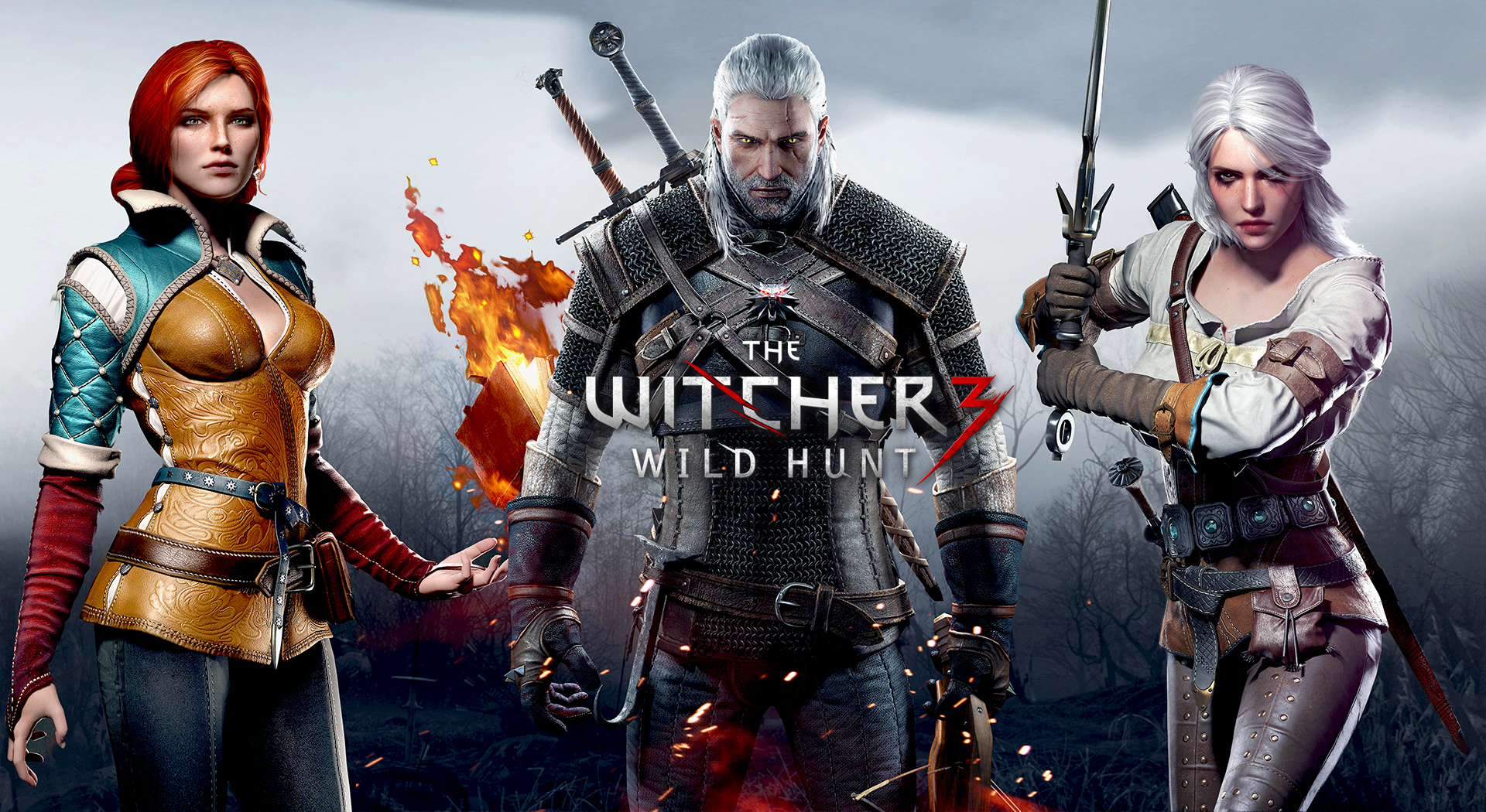 the witcher, video game, the witcher 3: wild hunt, ciri (the witcher), geralt of rivia, triss merigold Desktop home screen Wallpaper