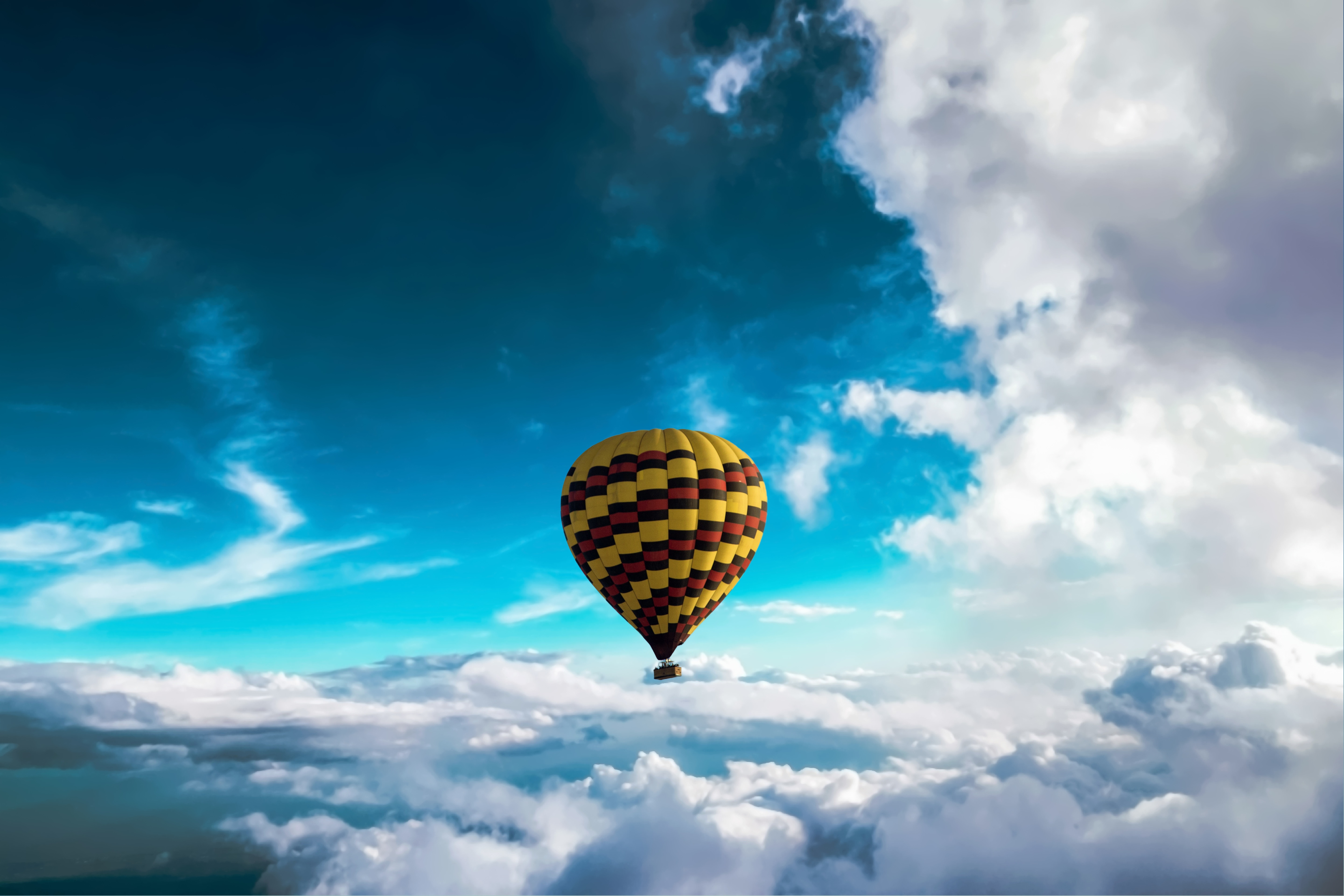 miscellaneous, miscellanea, motley, sky, clouds, flight, height, balloon, variegated images
