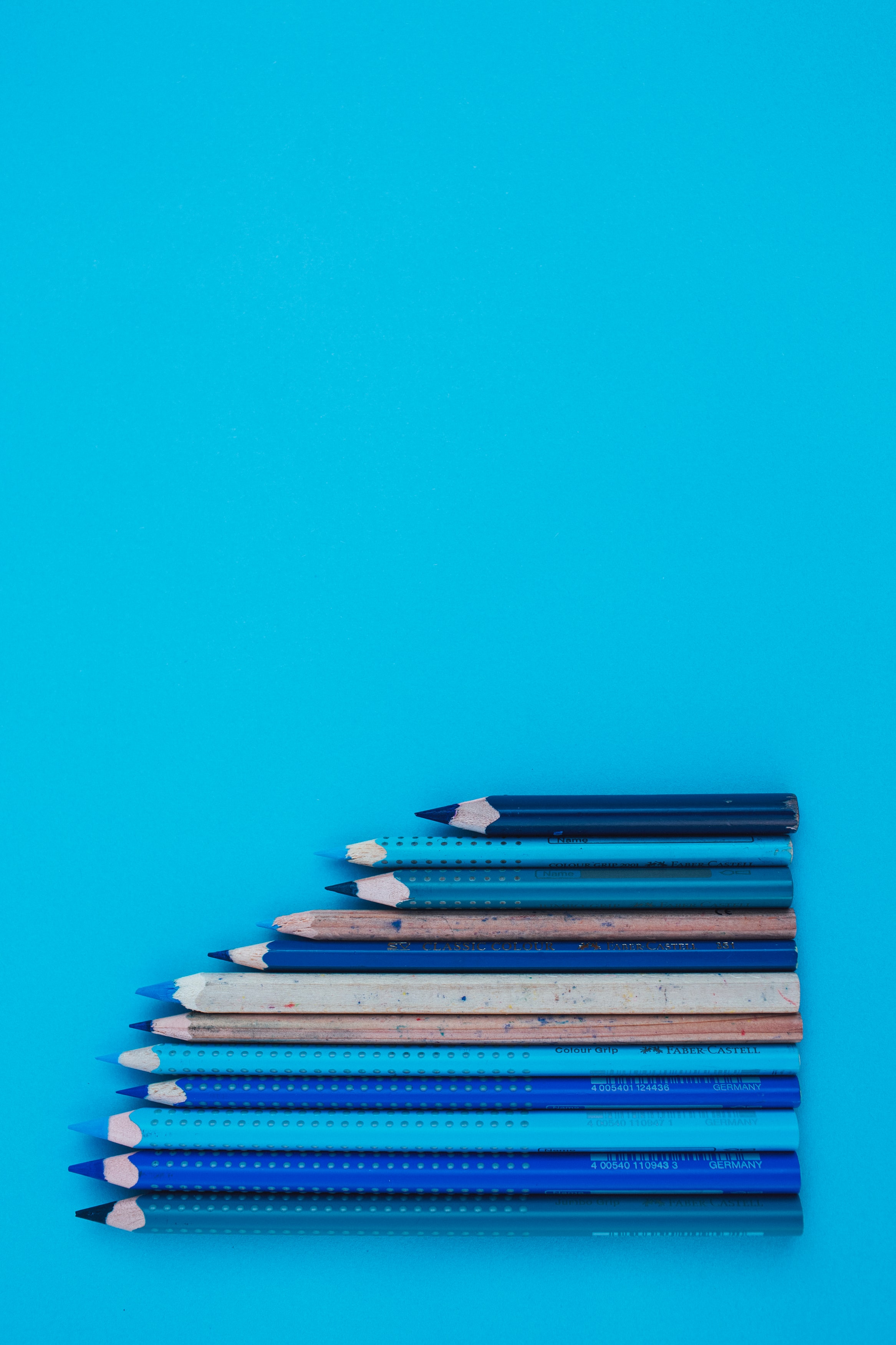 colors, pencils, miscellanea, blue, miscellaneous, color, shades wallpapers for tablet