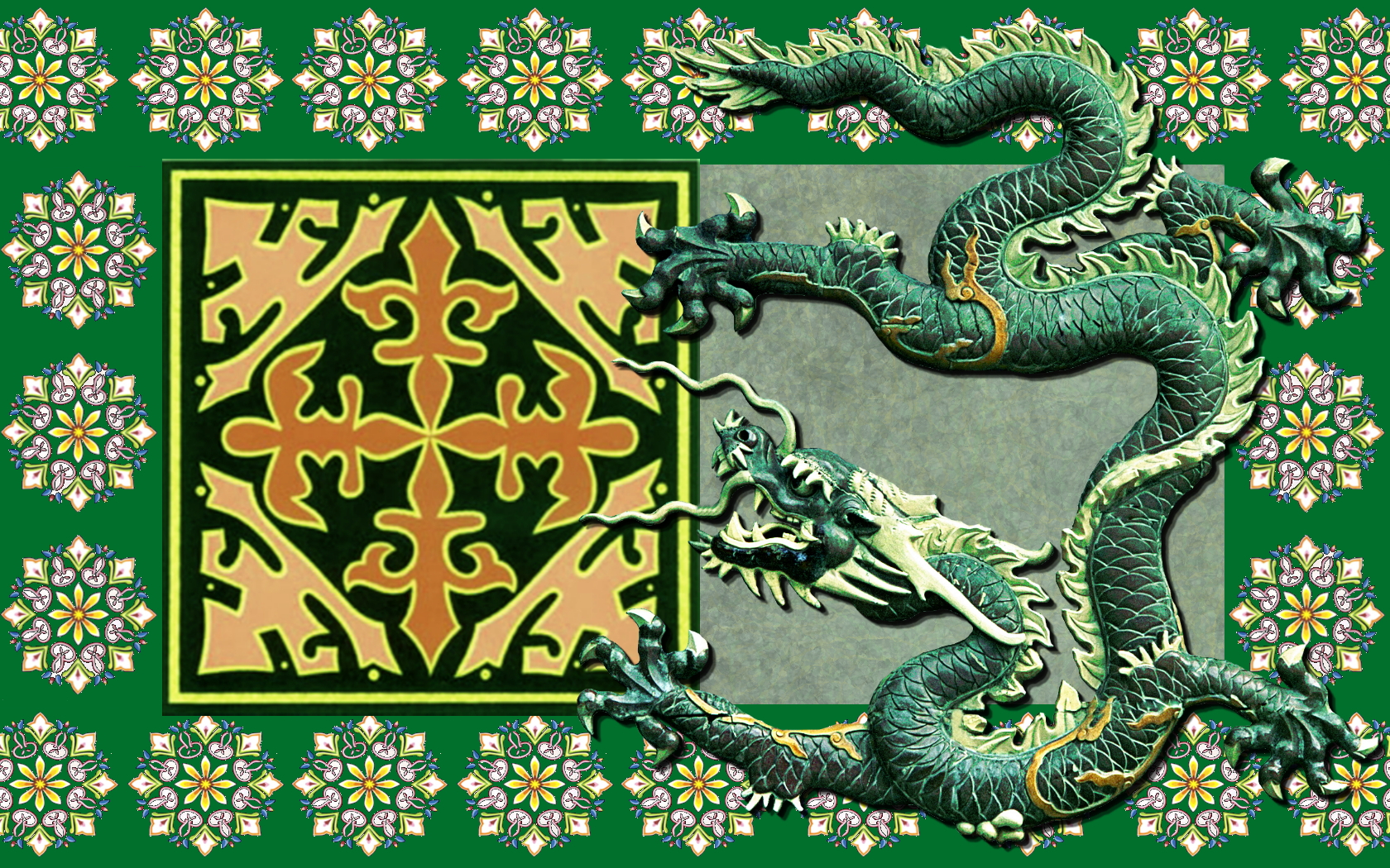Японский дракон зеленый