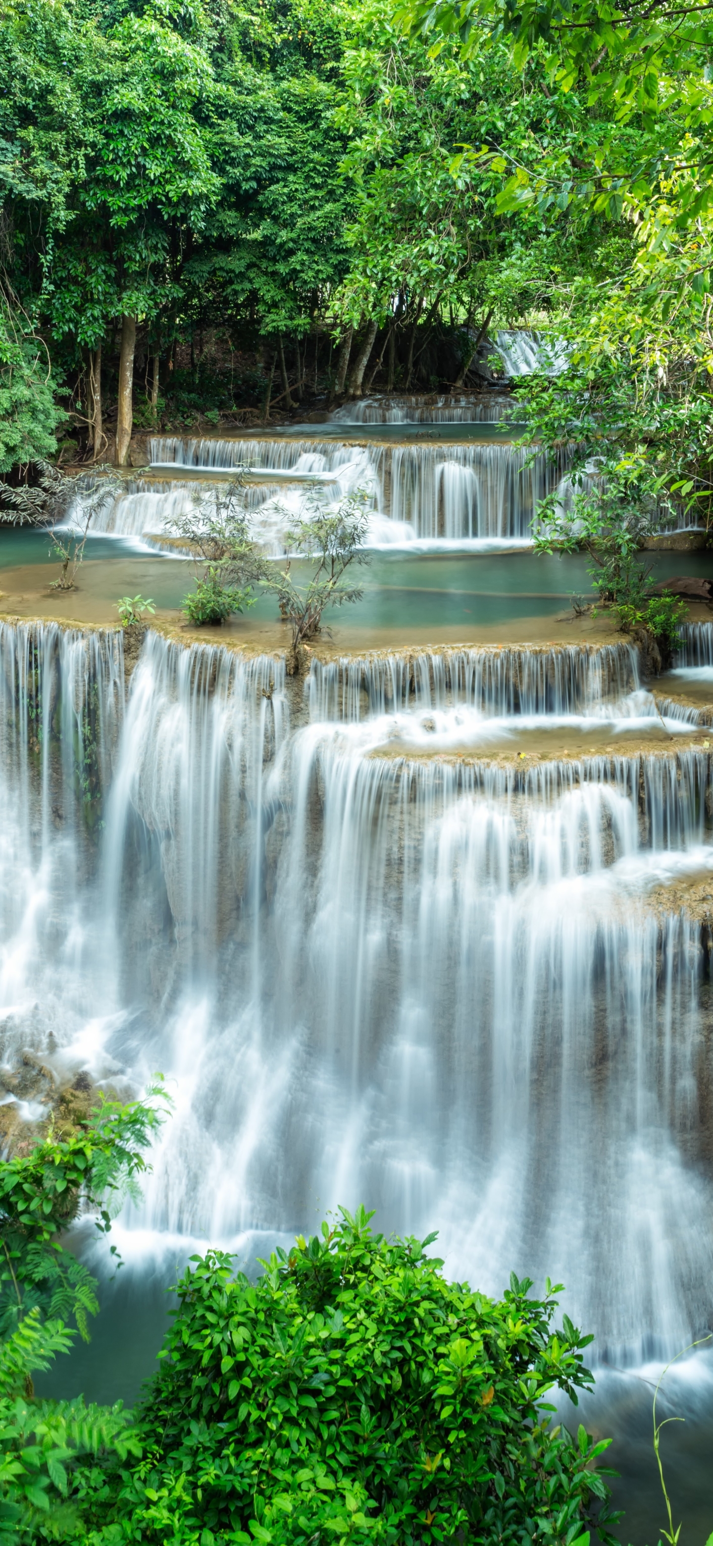 1182974壁紙のダウンロード地球, フアイ メイ カミン滝, 滝, エラワン滝, 国立公園, タイ-スクリーンセーバーと写真を無料で