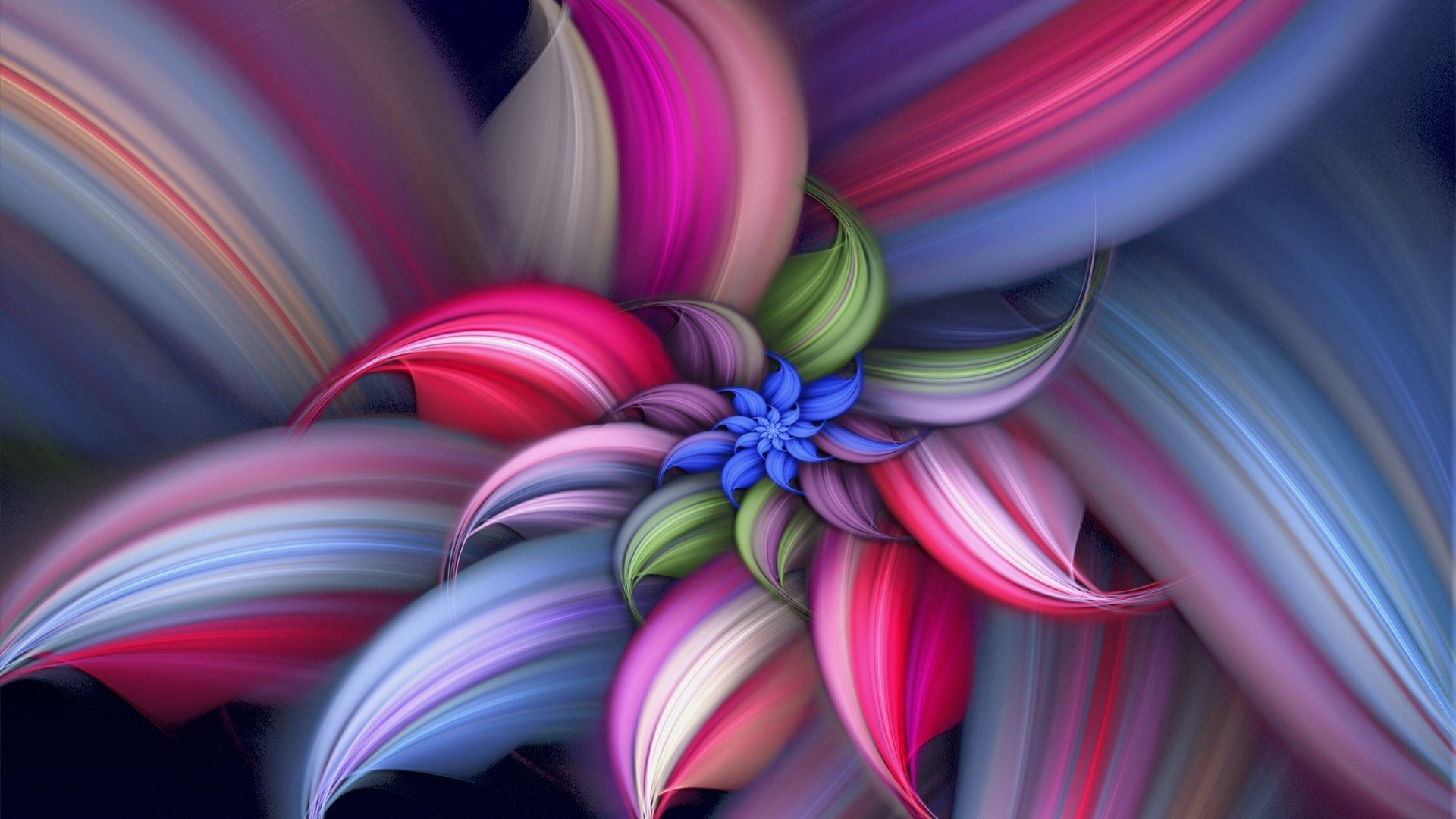 Download mobile wallpaper Spiral, Flower, Abstract, Volume, Lines for free.