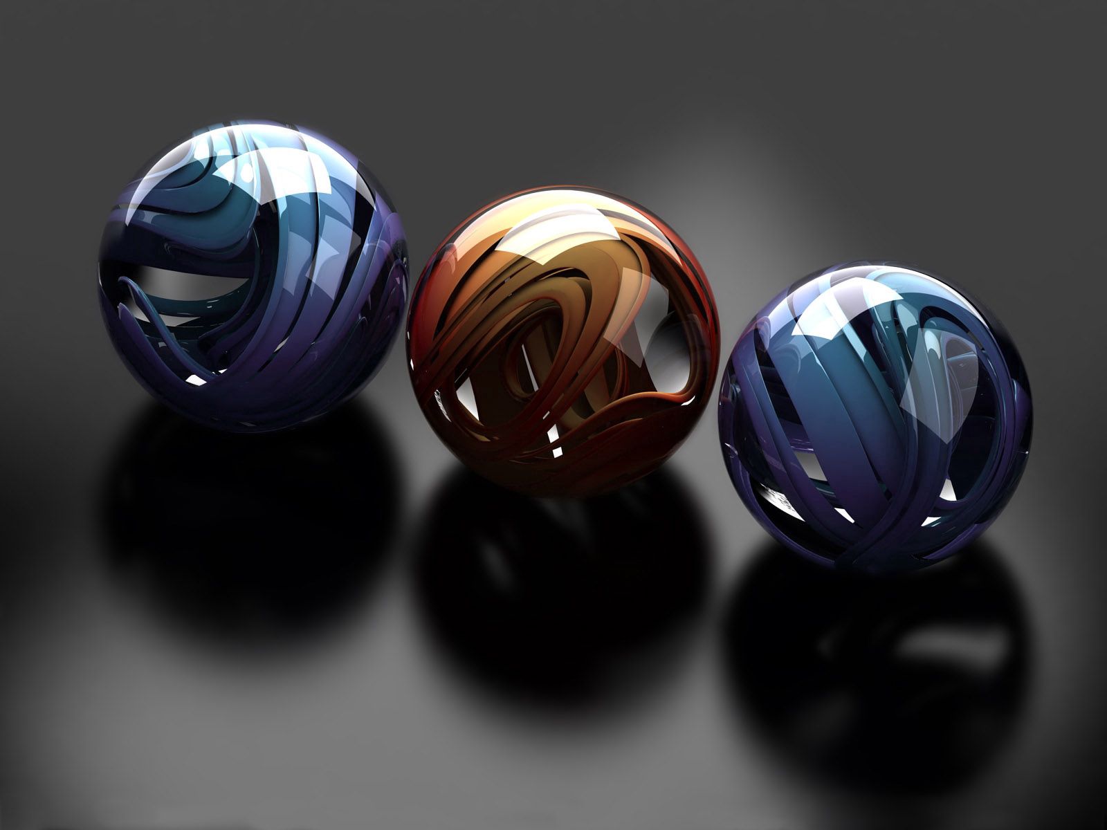 balls, 3d, form, smooth, glass, metal