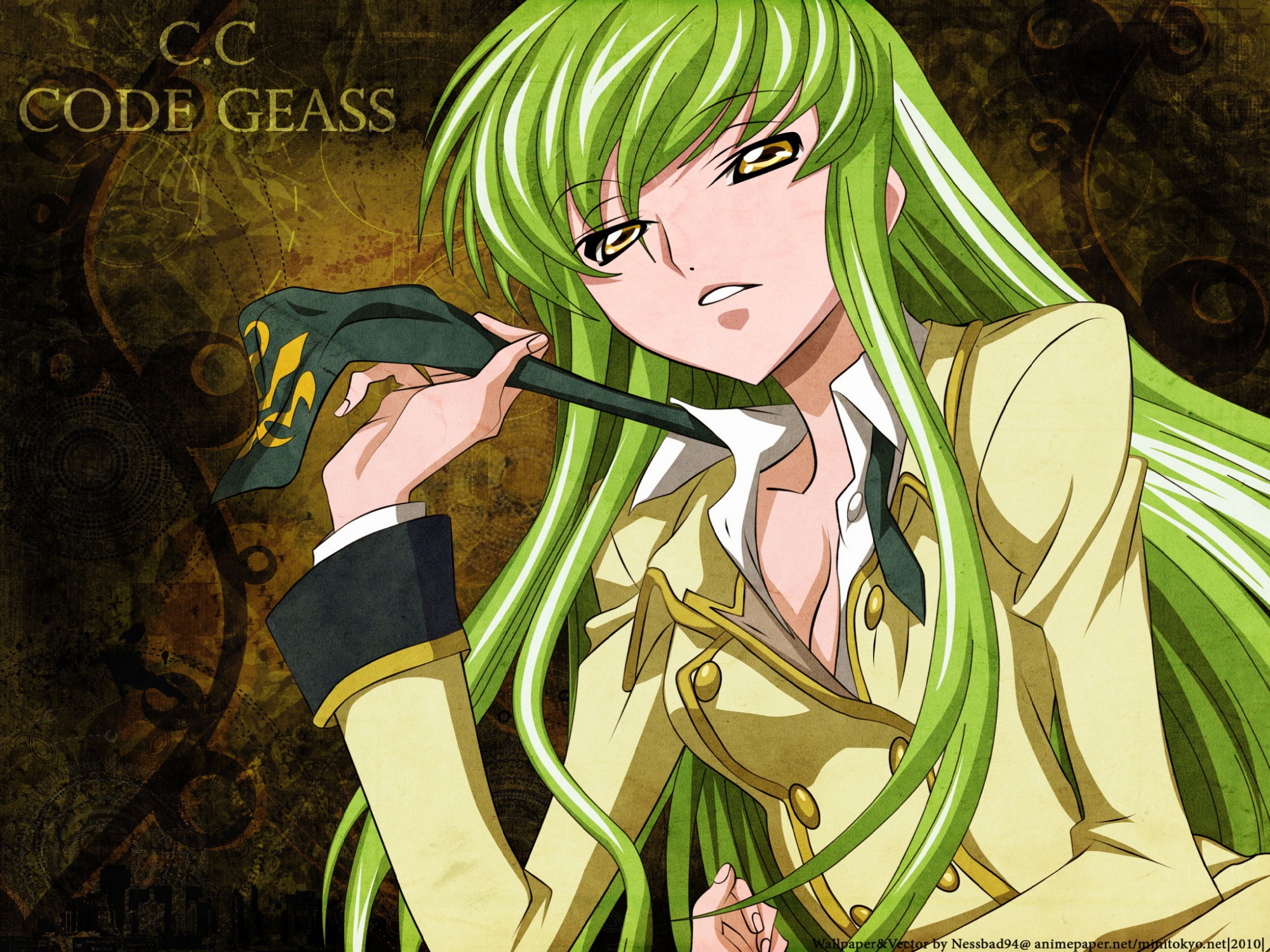 Download C.C. from Code Geass in a mesmerizing anime wallpaper Wallpaper