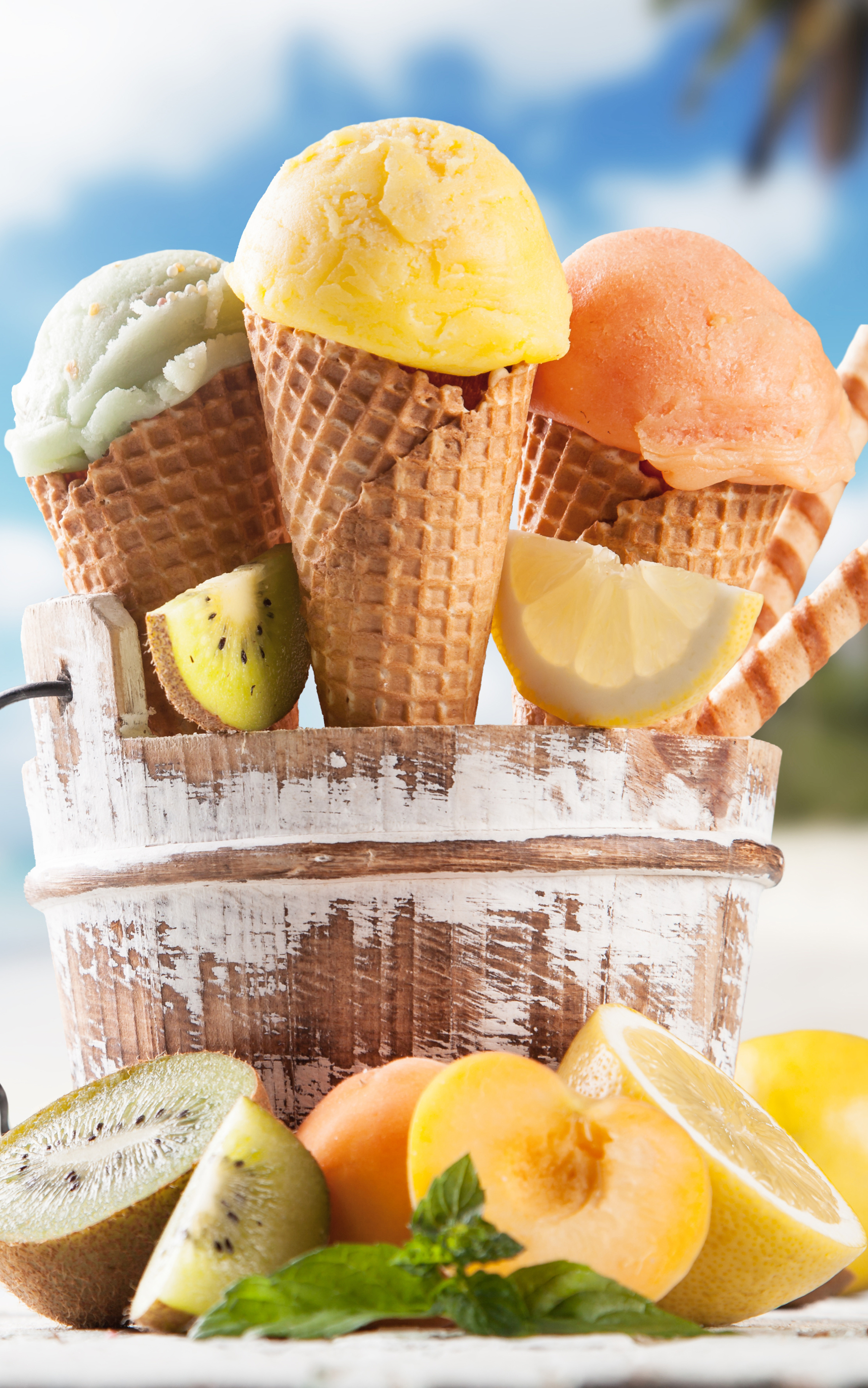Download wallpaper 1280x2120 ice cream waffle cones summer iphone 6  plus 1280x2120 hd background 5114