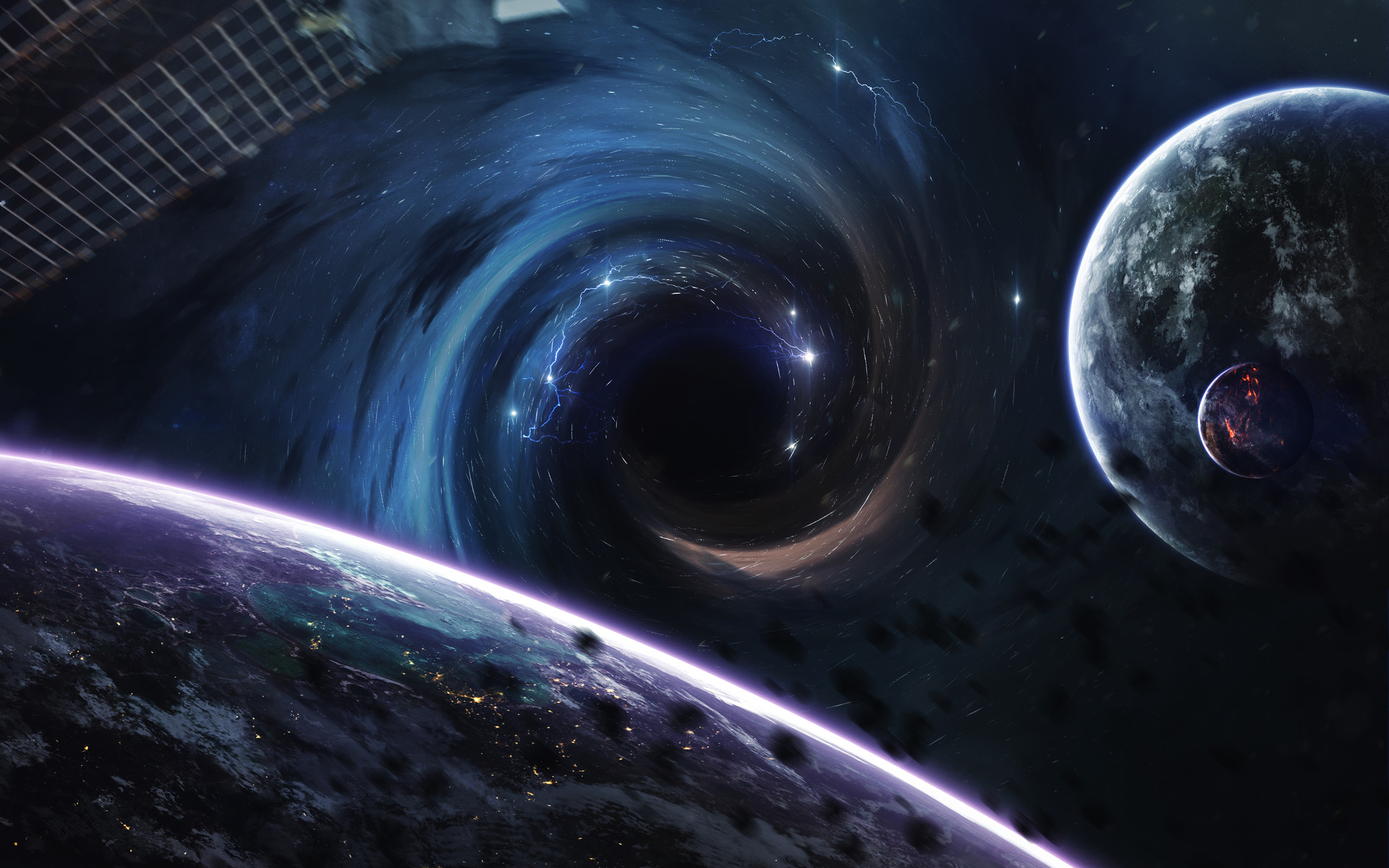 893442 скачать картинку космос, черная дыра, научная фантастика, планета - обои и заставки бесплатно