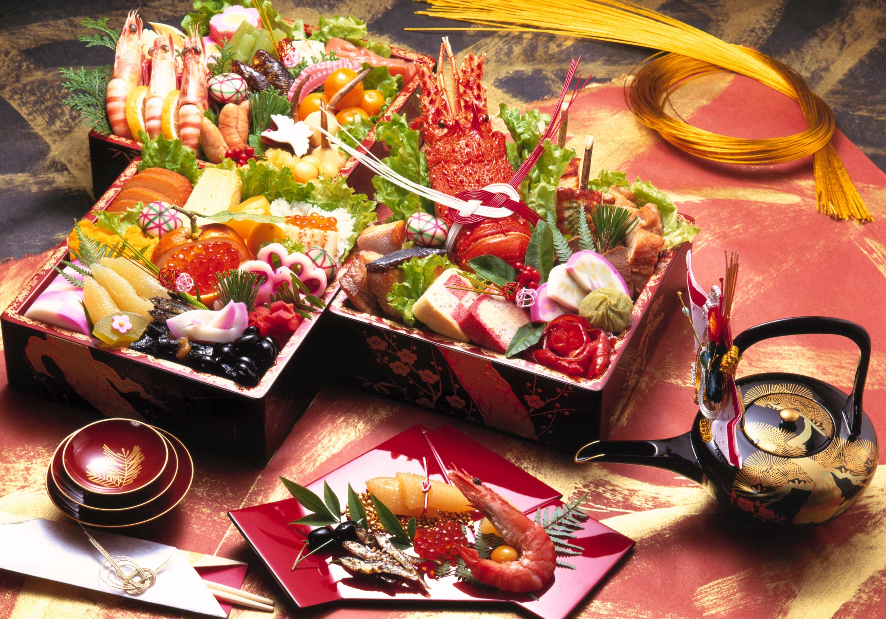 японский стол с едой
