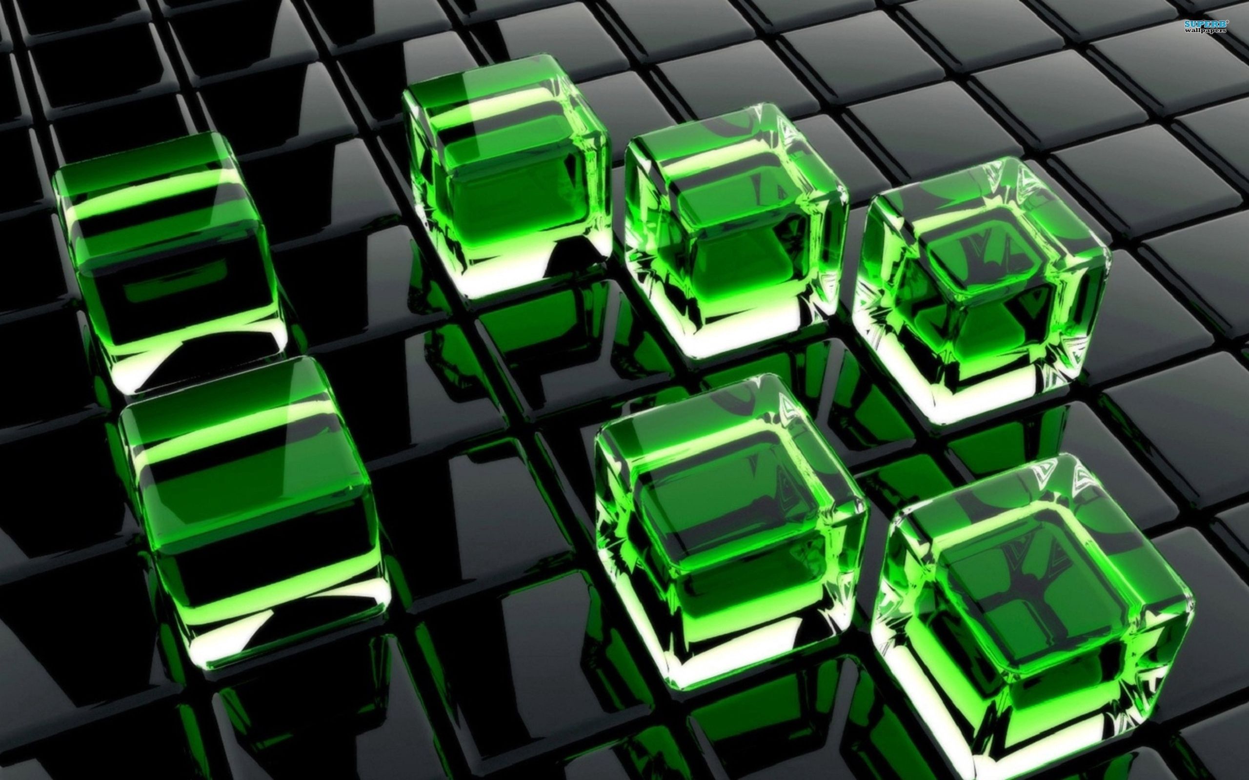 green, 3d, cuba, surface, glass