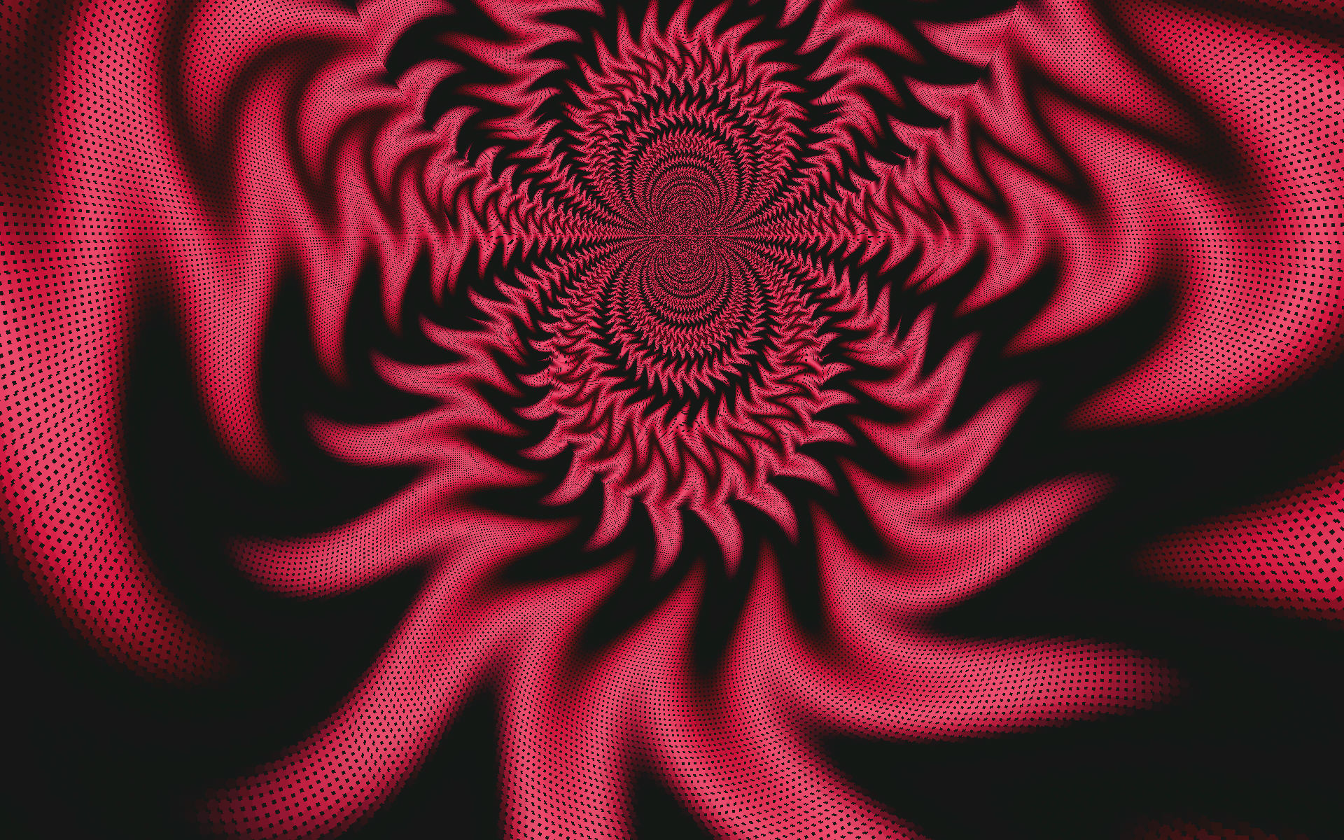 abstract, digital art, kaleidoscope, red