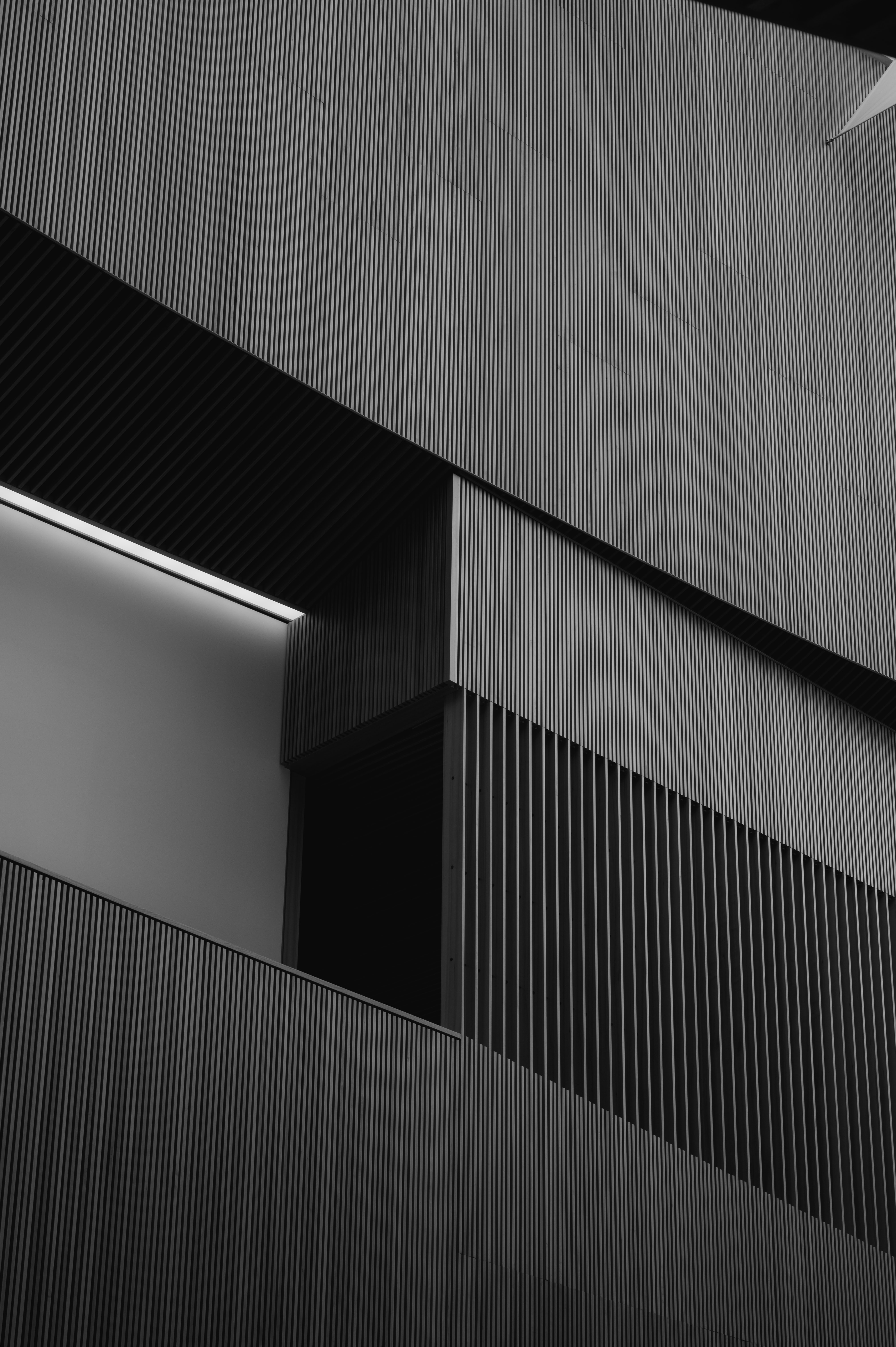 black and white, chb, architecture, building, miscellanea, miscellaneous, bw, stripes, streaks HD wallpaper