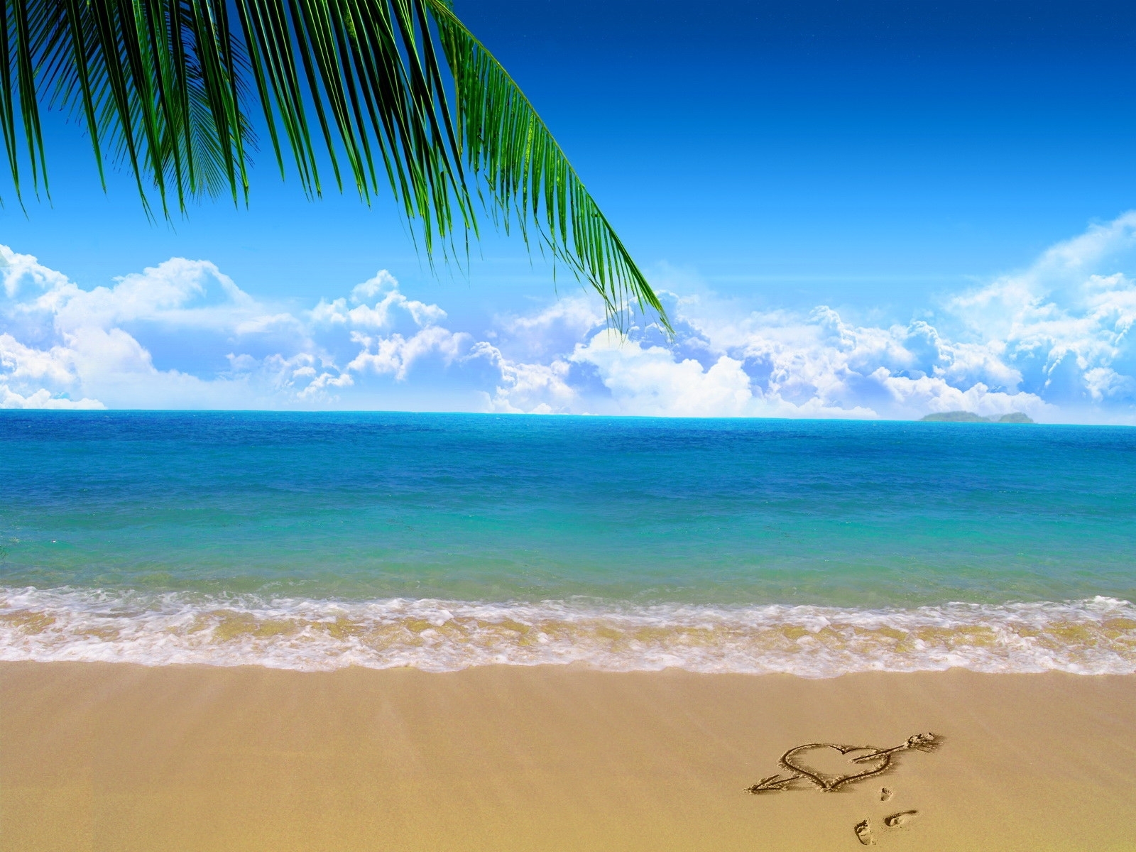 免费下载景观, 水, 海, 心, 海滩手机壁纸。