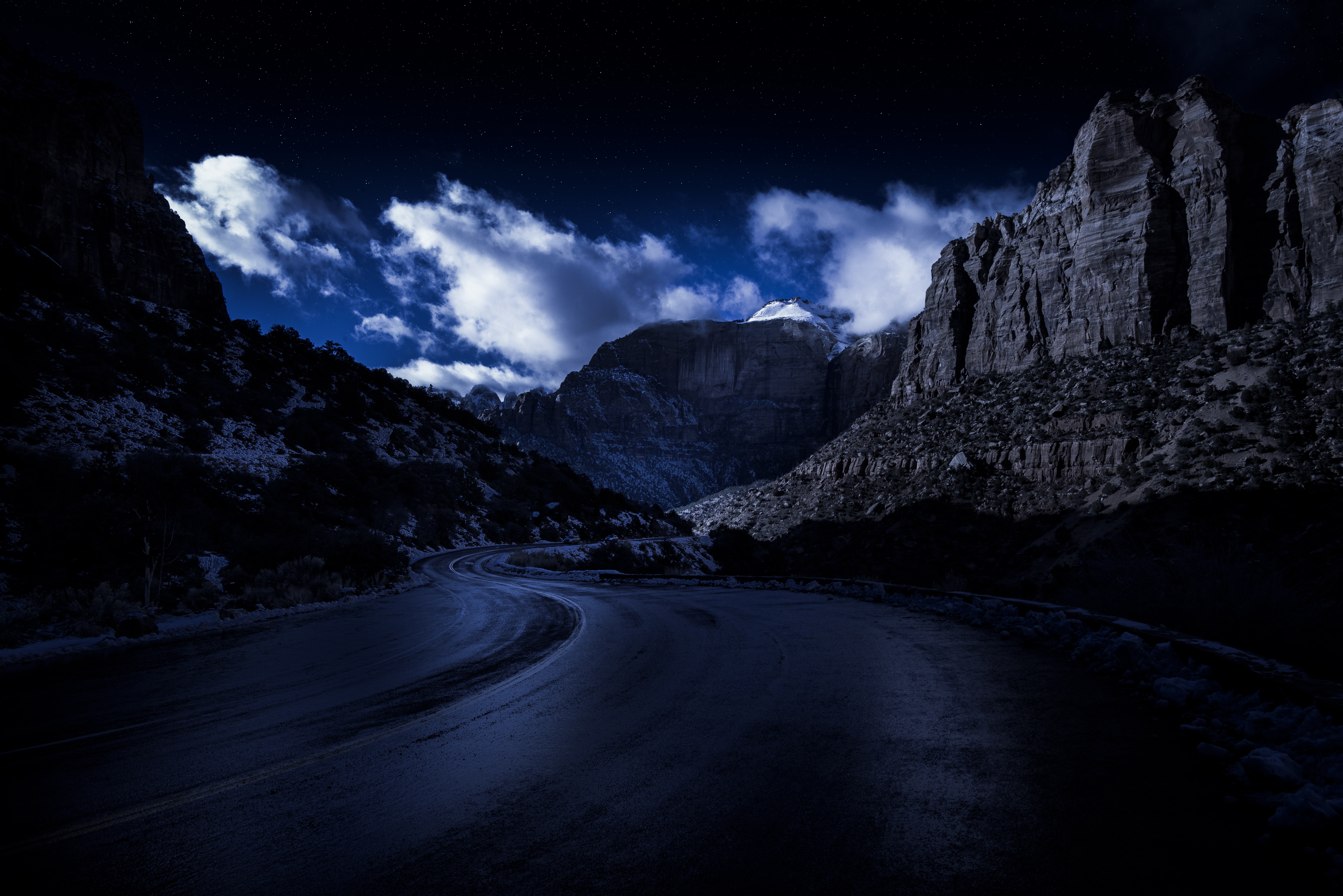 Download mobile wallpaper Rocks, Road, Evening, Nature, Sky for free.