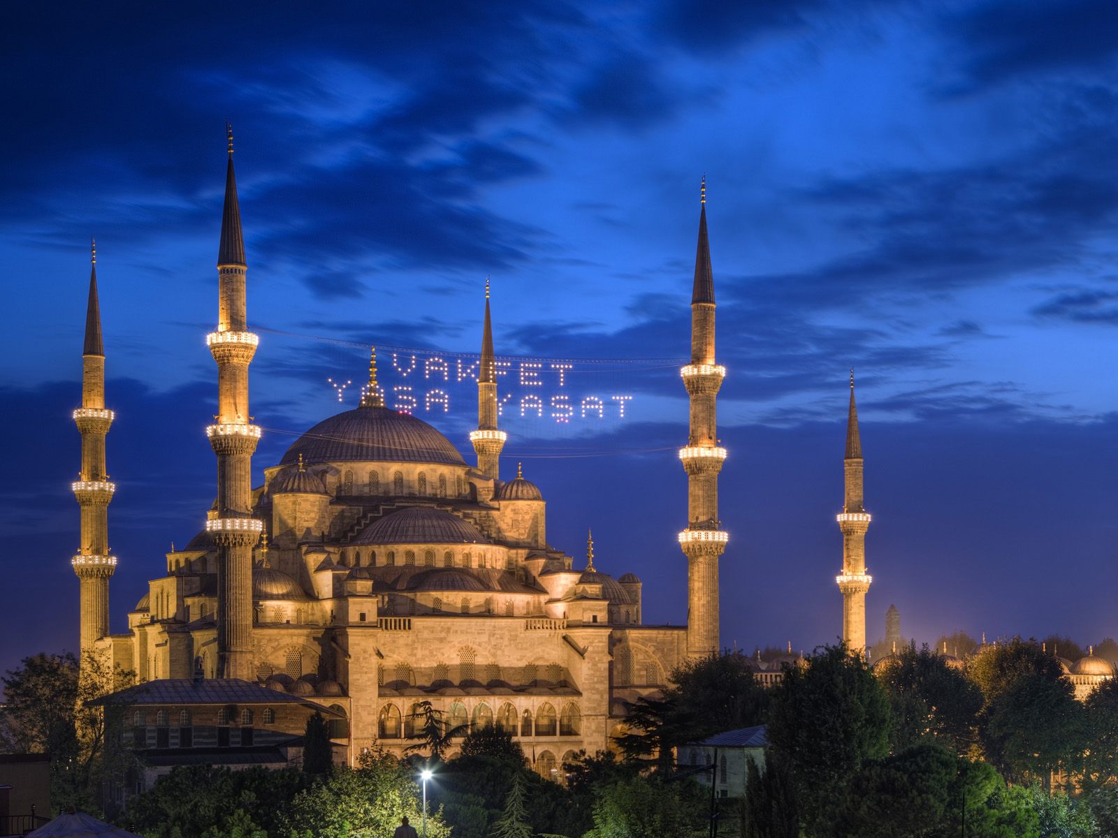 161299 завантажити шпалери релігійний, свята софія, архітектура, мечеть, ніч, туреччина, мечеті - заставки і картинки безкоштовно