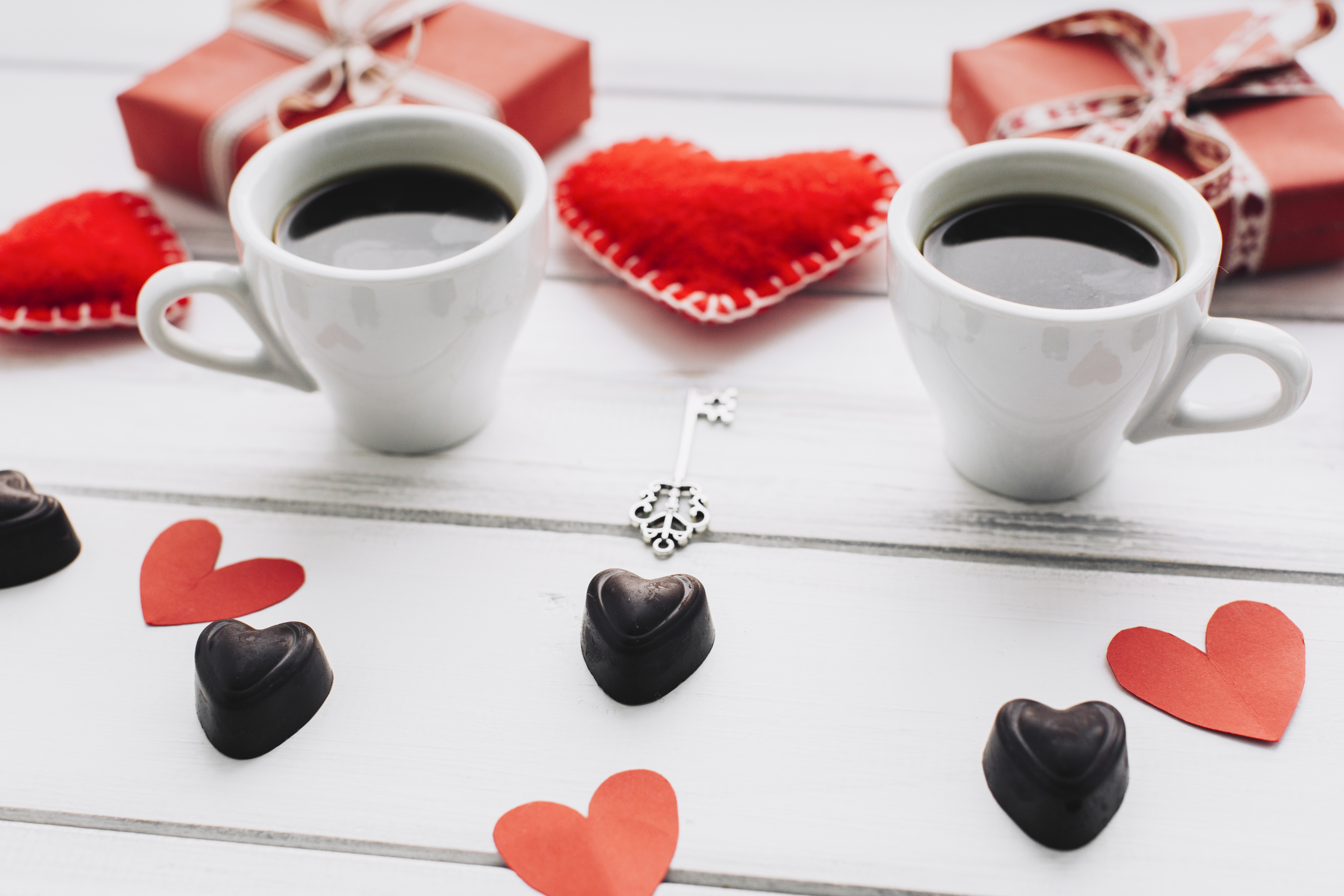 Кофе и шоколад сердечки