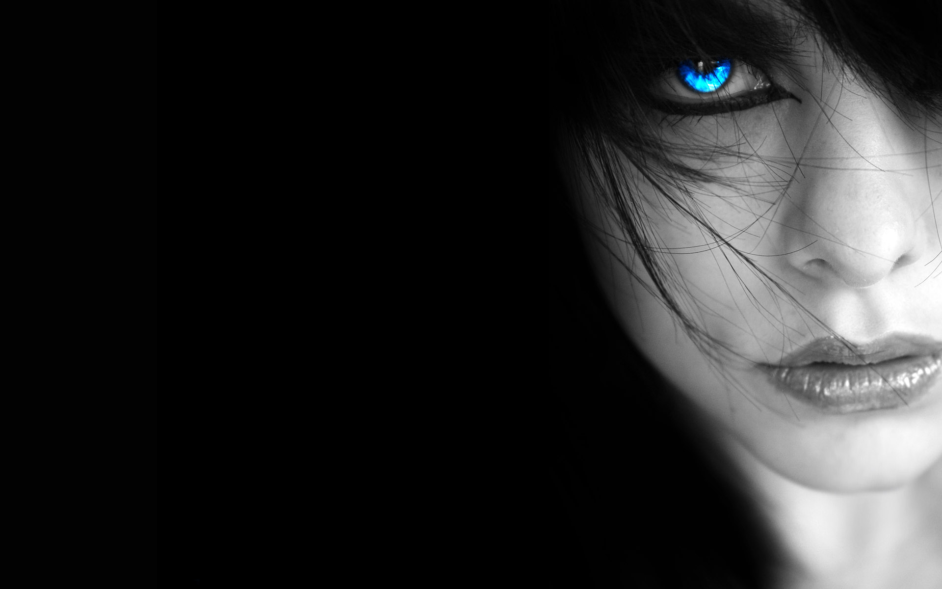 women, gothic, mysterious, blue eyes, dark
