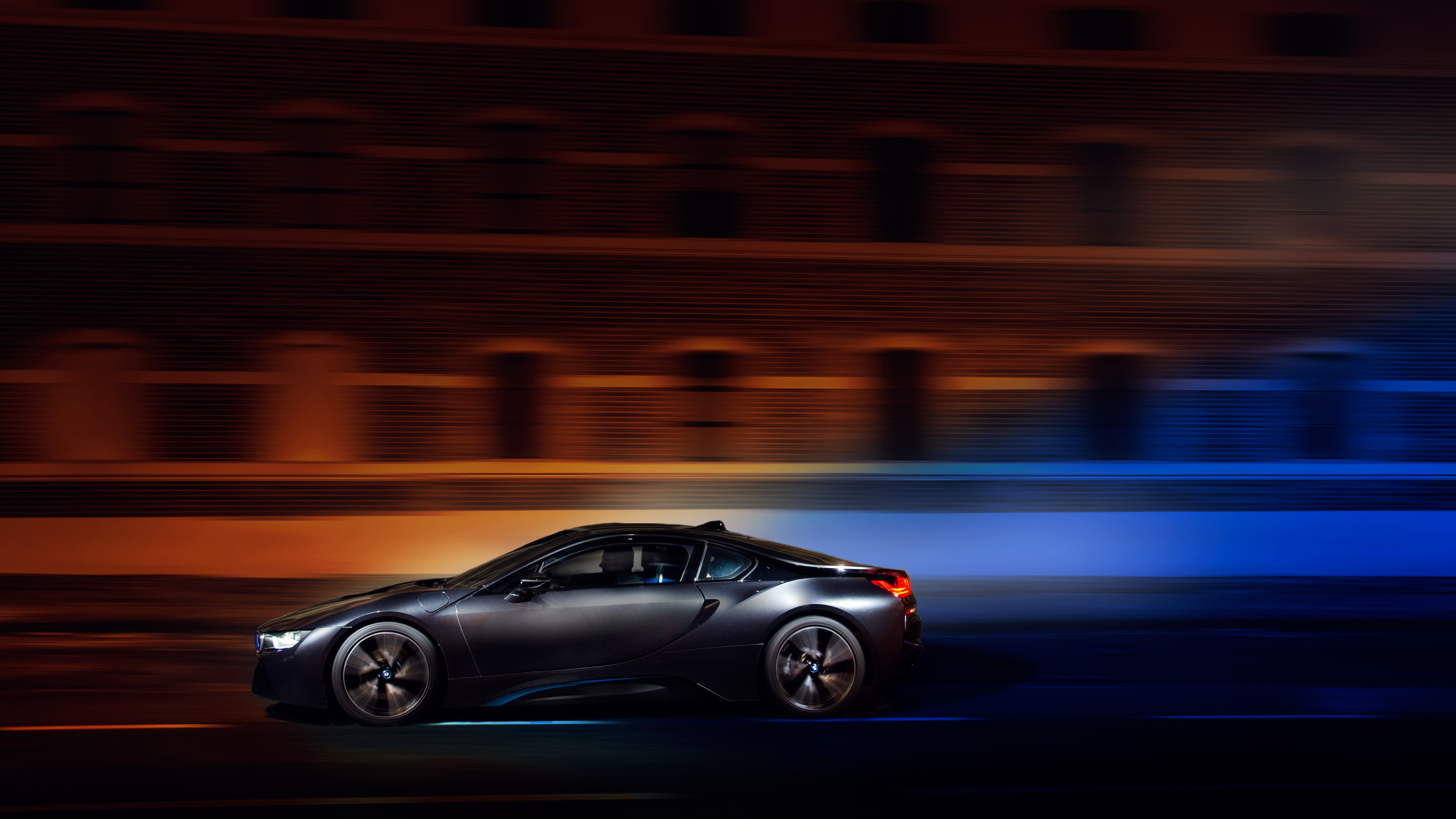 Download mobile wallpaper Movement, Traffic, Bmw I8, Speed, Night, Cars, Bmw for free.
