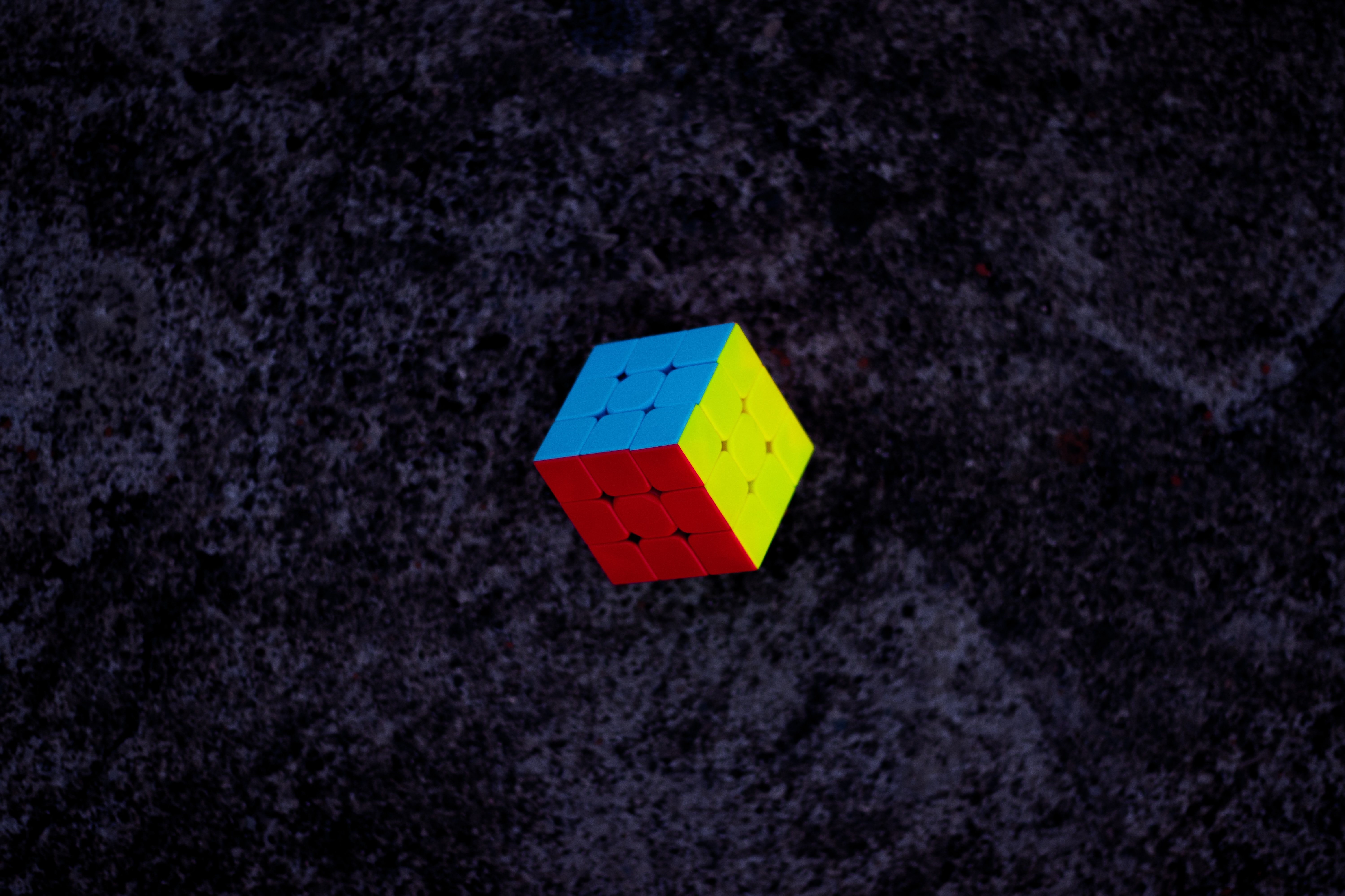 rubik's cube, levitation, miscellanea, miscellaneous, multicolored, motley, cube 4K
