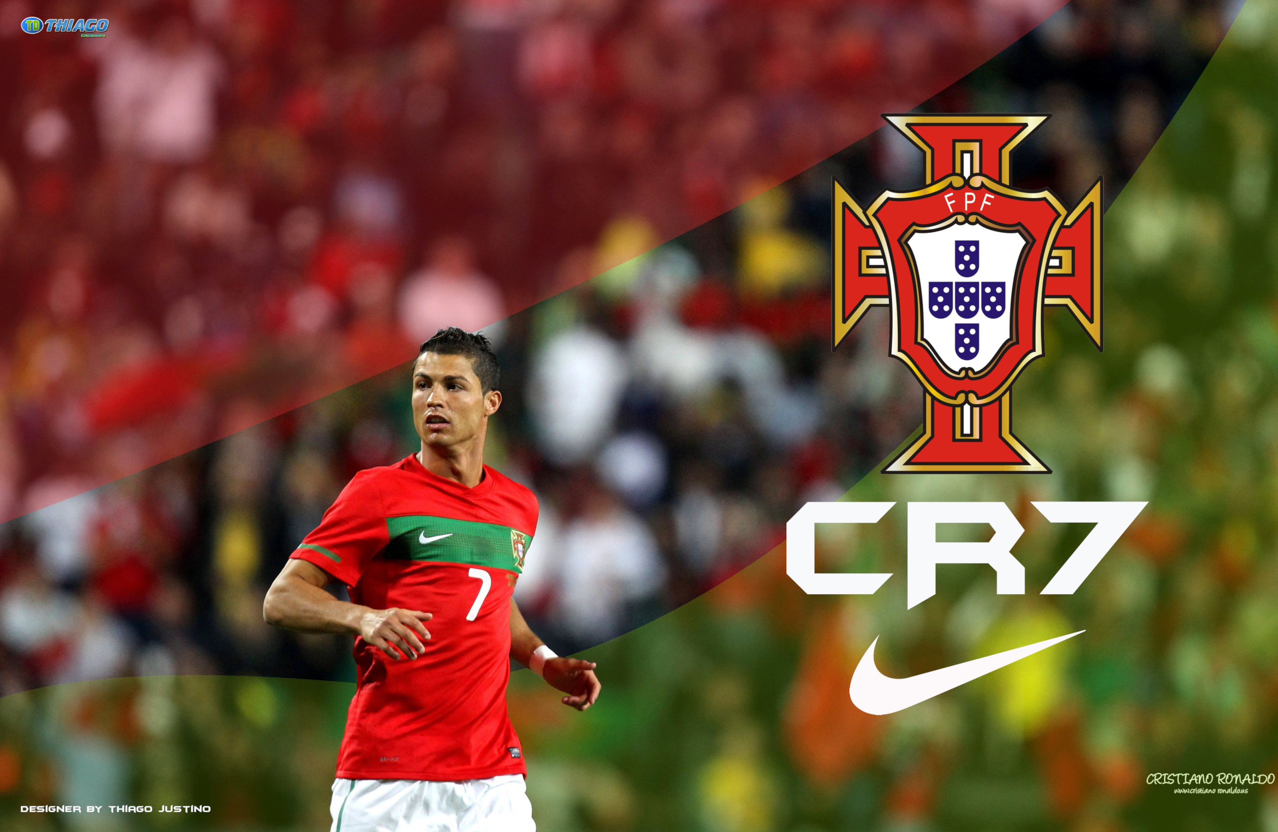 Cristiano Ronaldo In Red Jersey Wallpaper Download