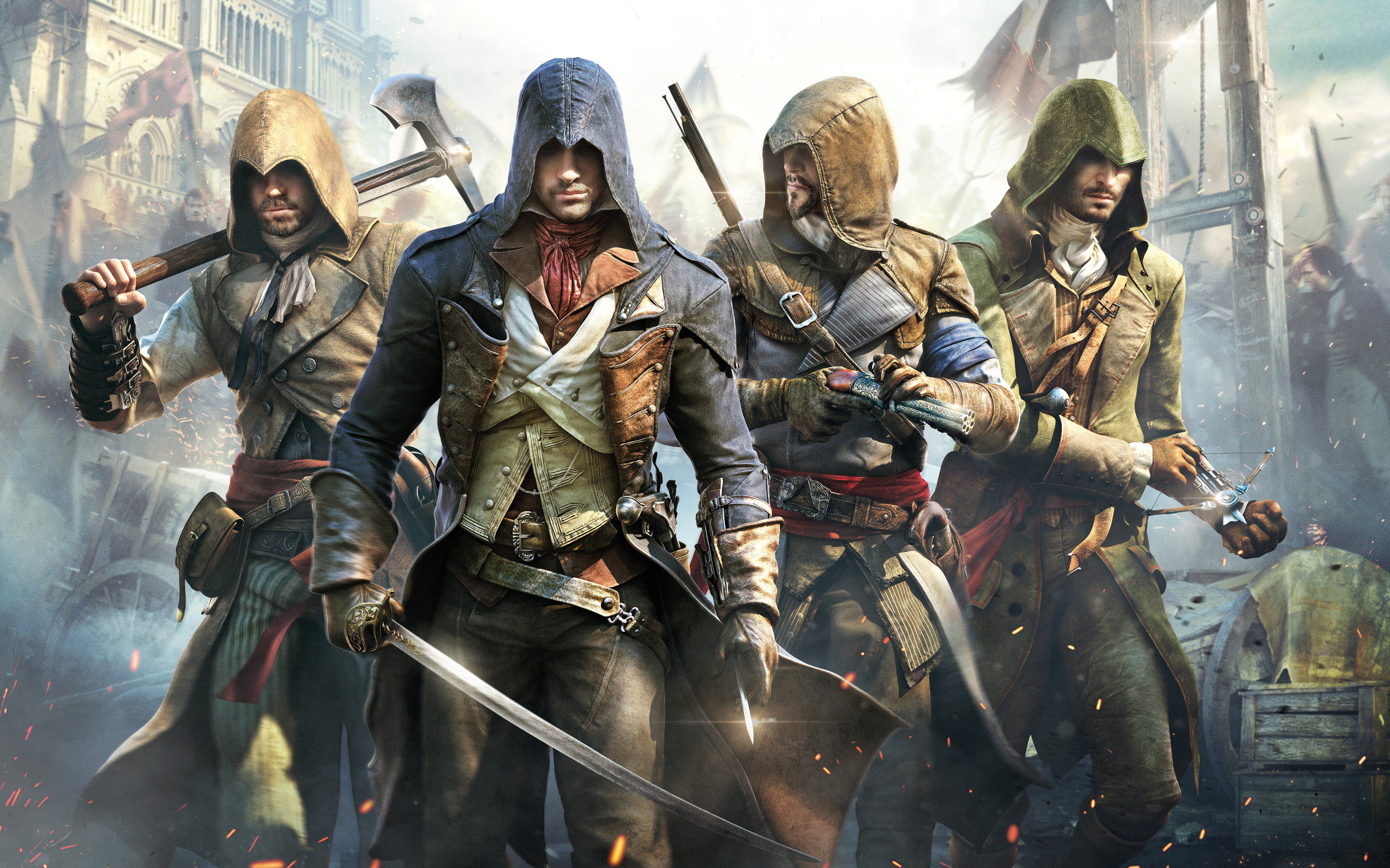 assassin's creed, assassin's creed: unity, video game, arno dorian cellphone