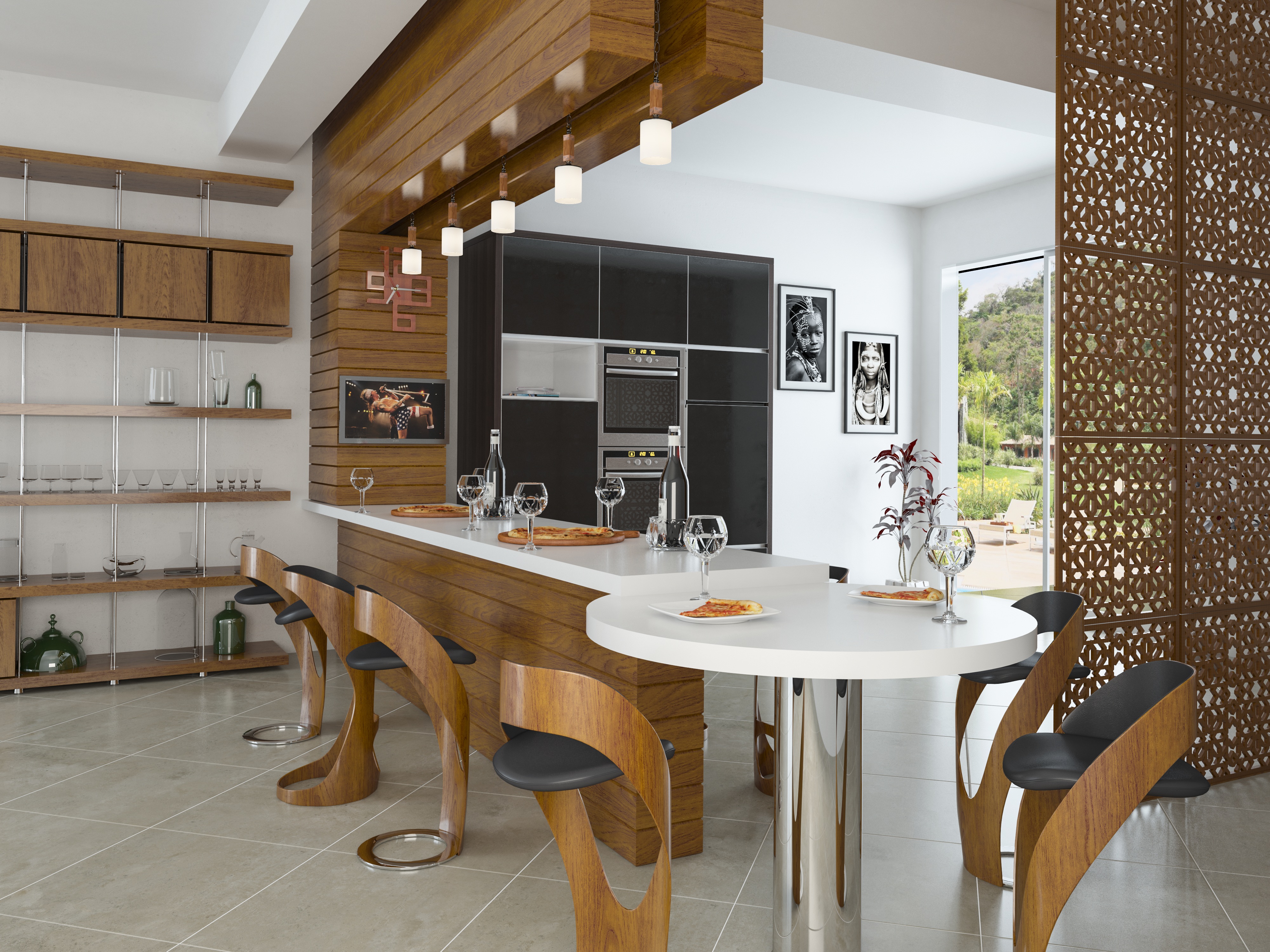 vertical wallpaper man made, room, furniture, kitchen, stool