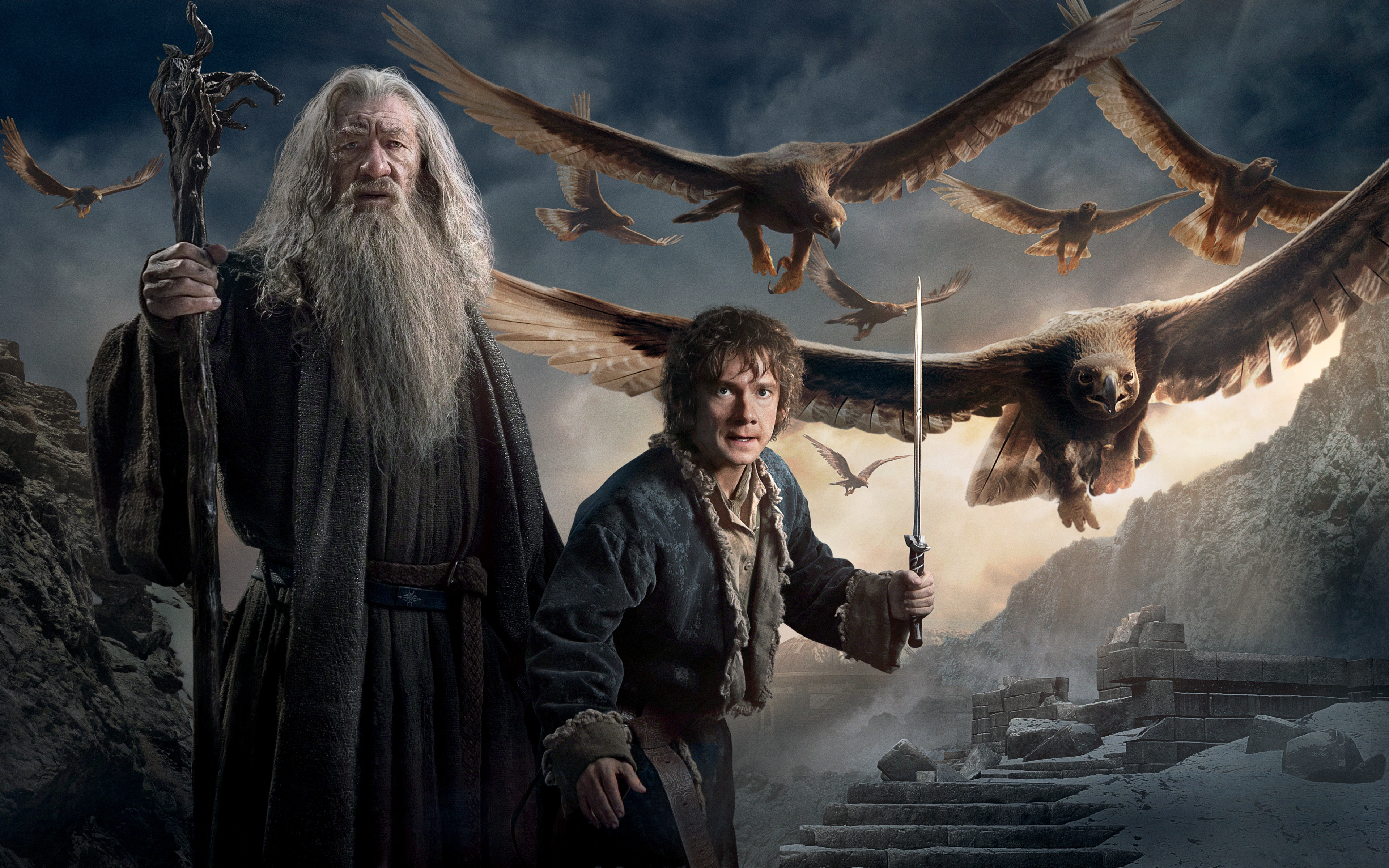 lord of the rings, the lord of the rings, movie, the hobbit: the battle of the five armies, beard, eagle, gandalf, sword