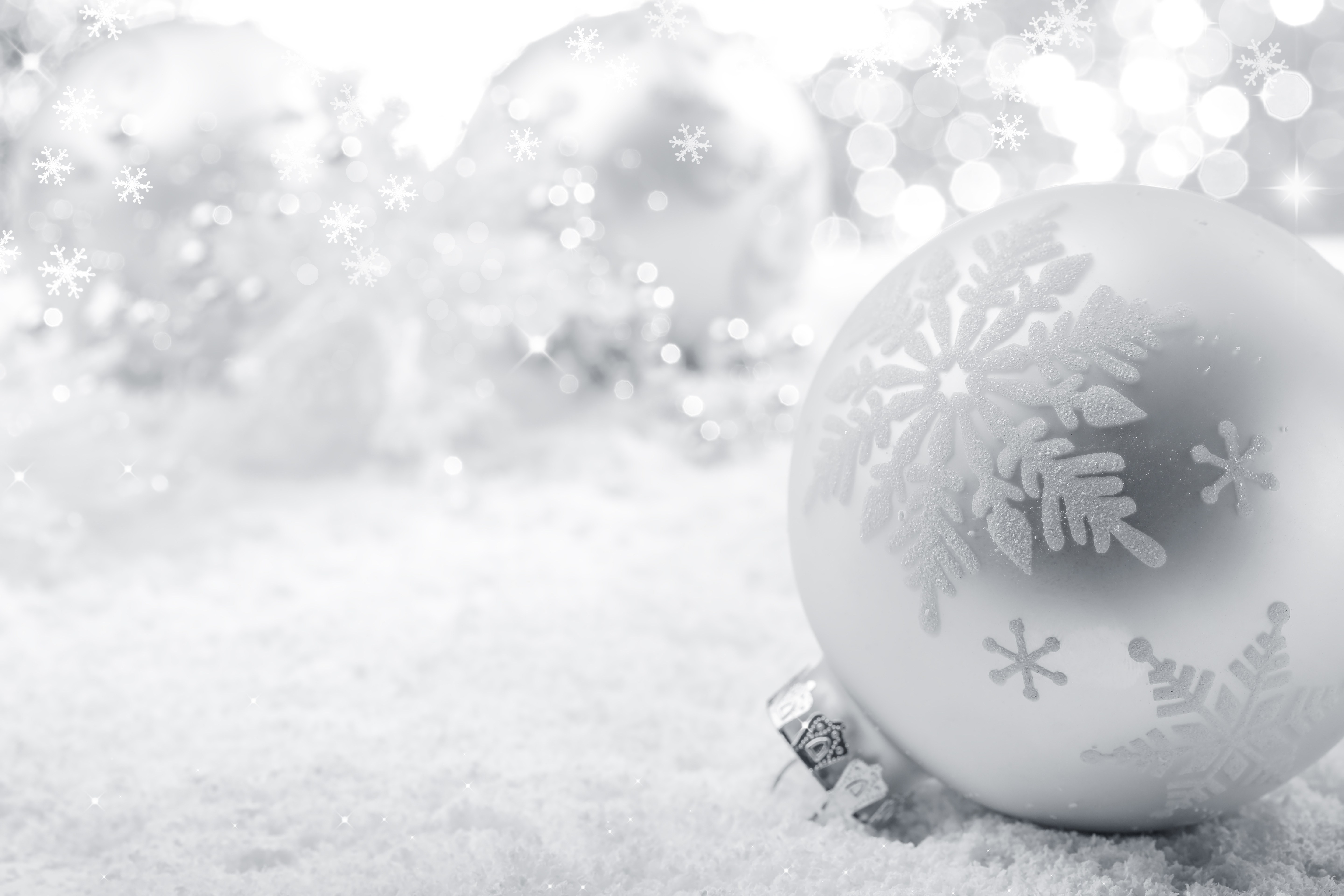 silver, christmas ornaments, holiday, christmas, white Full HD