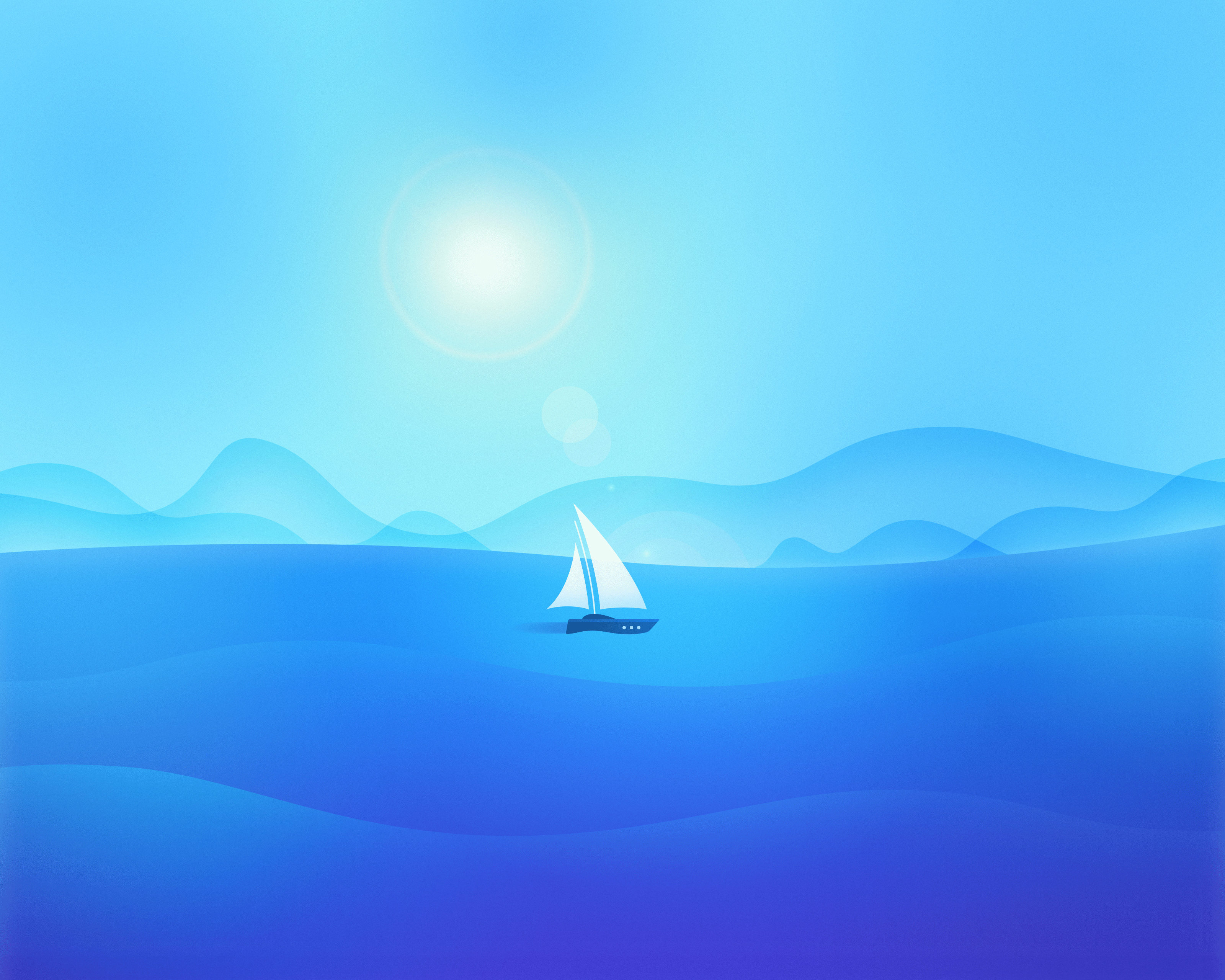 926463 descargar fondo de pantalla artístico, bote, azul, minimalista, océano: protectores de pantalla e imágenes gratis
