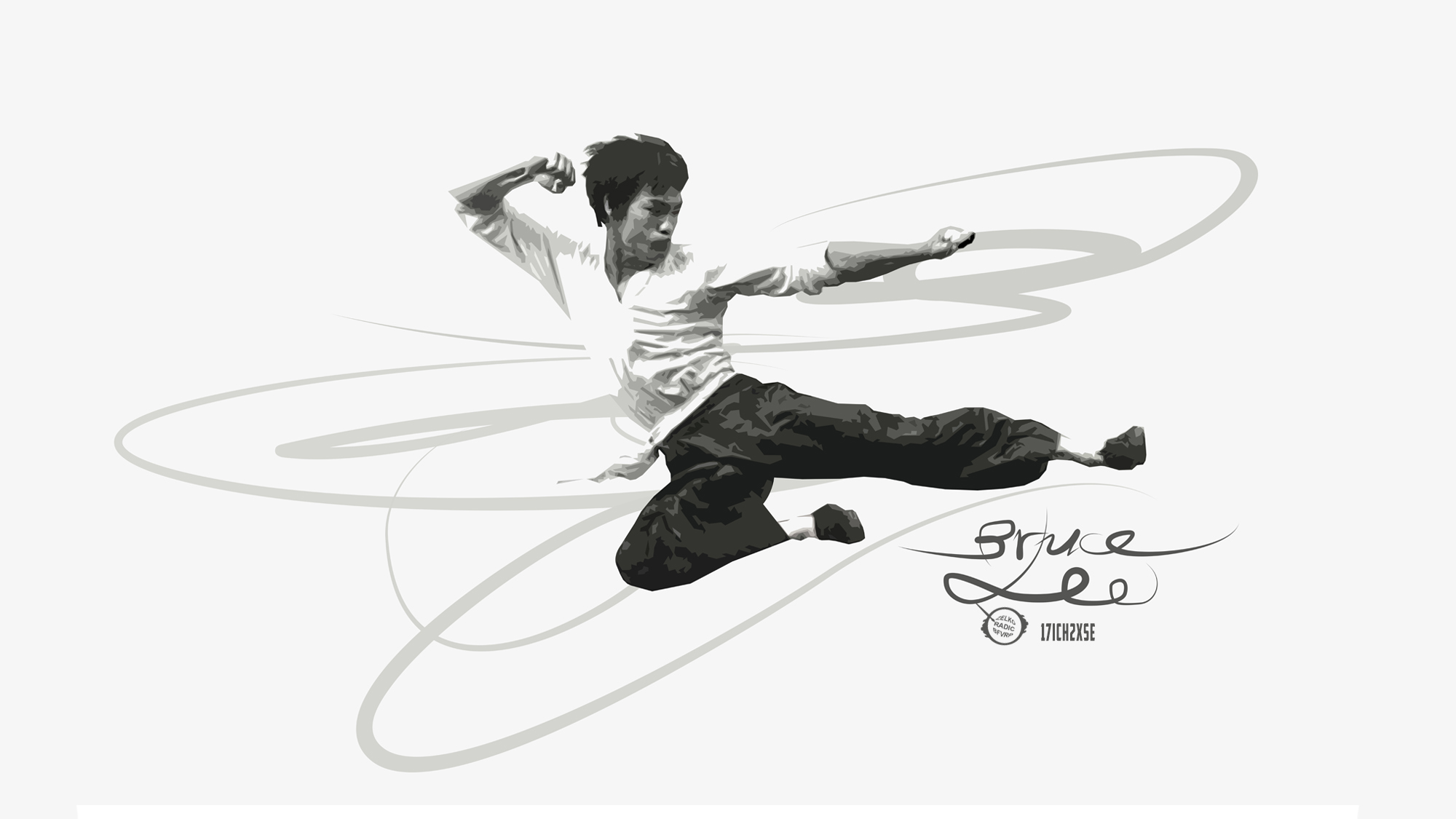 bruce lee, jump, celebrity, black & white, kung fu 1080p