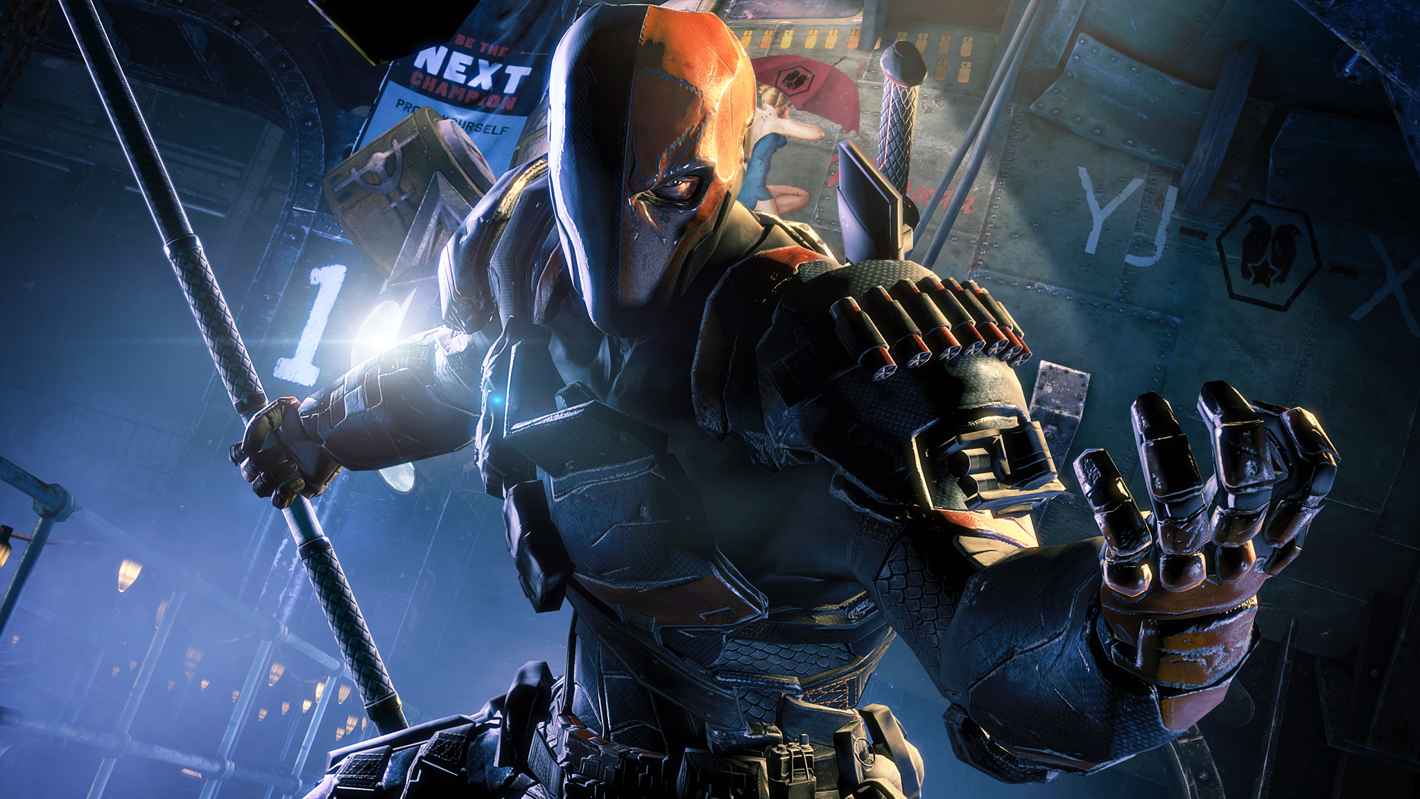 video game, batman: arkham origins, deathstroke, batman Phone Background