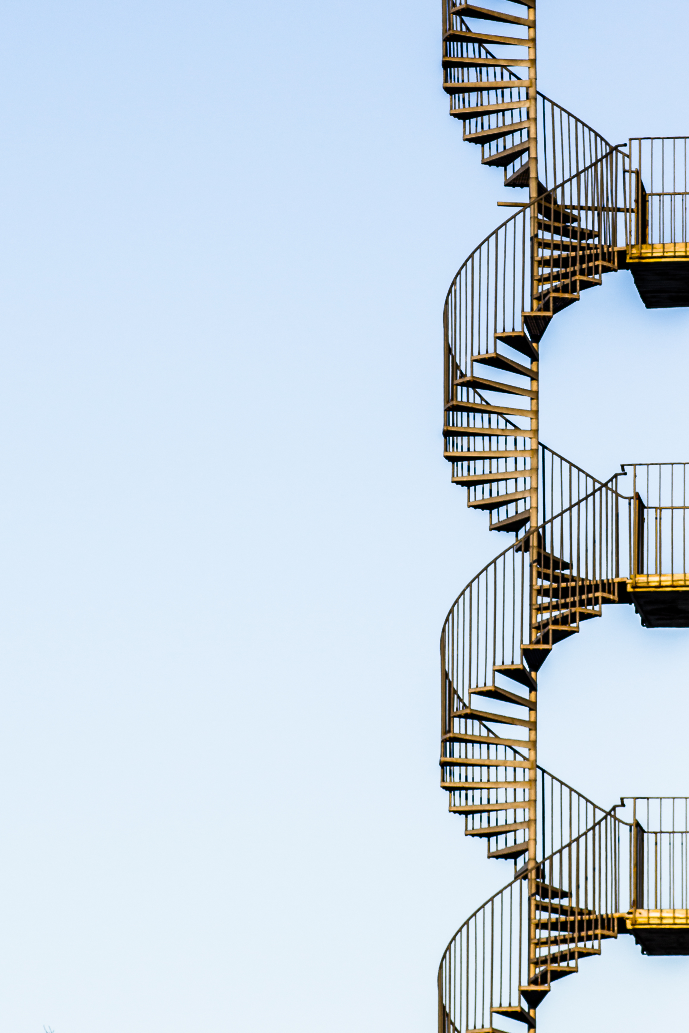 steps, sky, miscellanea, miscellaneous, stairs, ladder, twisting, twist Phone Background