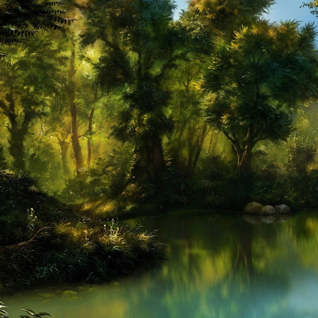 1224472 免費下載壁紙 艺术, 风景, 灌木丛, 水, 森林, 沼泽 屏保和圖片