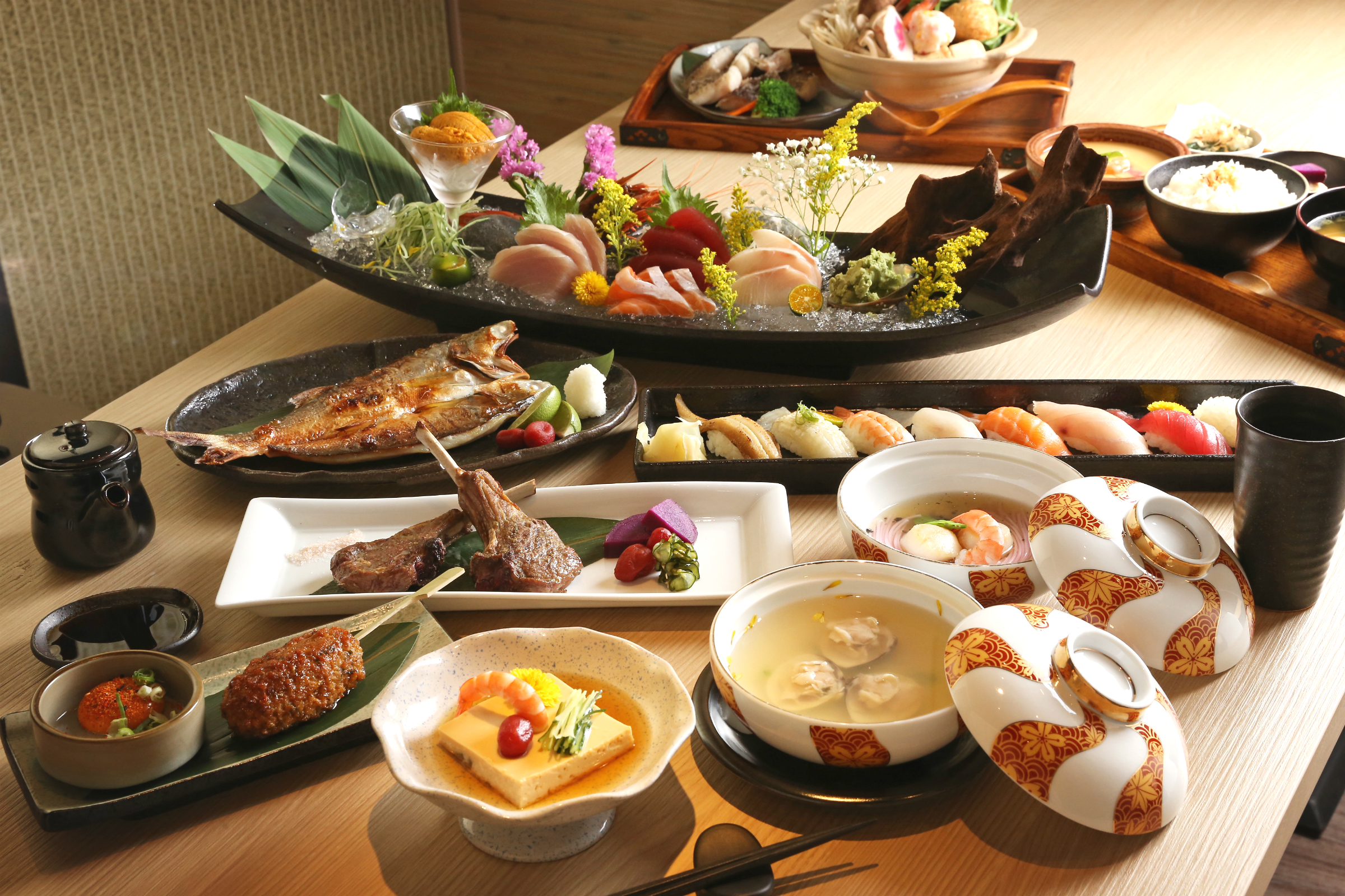 japanese food, sushi, tofu, rice, food, fish, meal, meat, seafood, soup