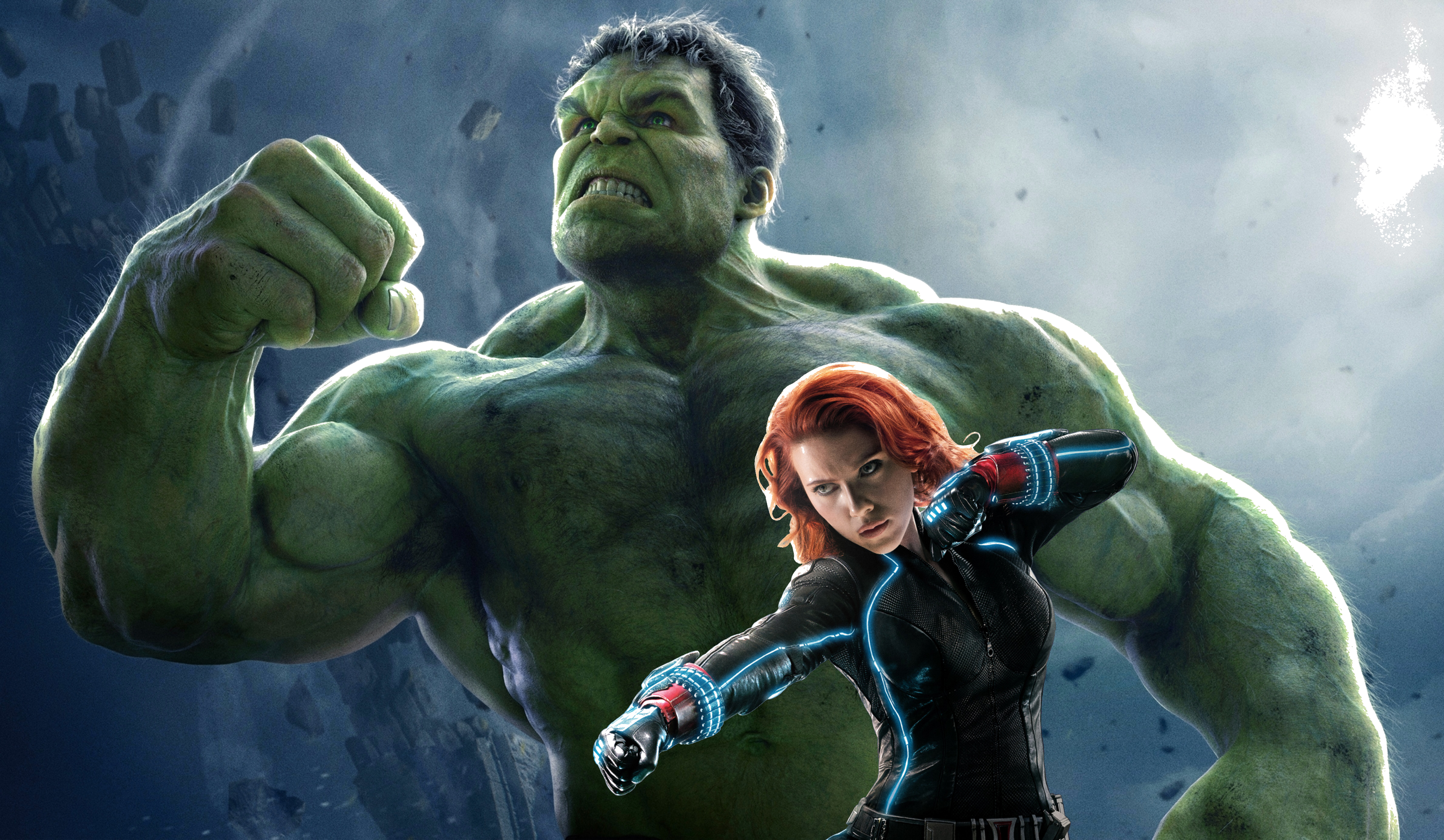 Free download wallpaper Hulk, Scarlett Johansson, Movie, Black Widow, Natasha Romanoff, Avengers: Age Of Ultron on your PC desktop