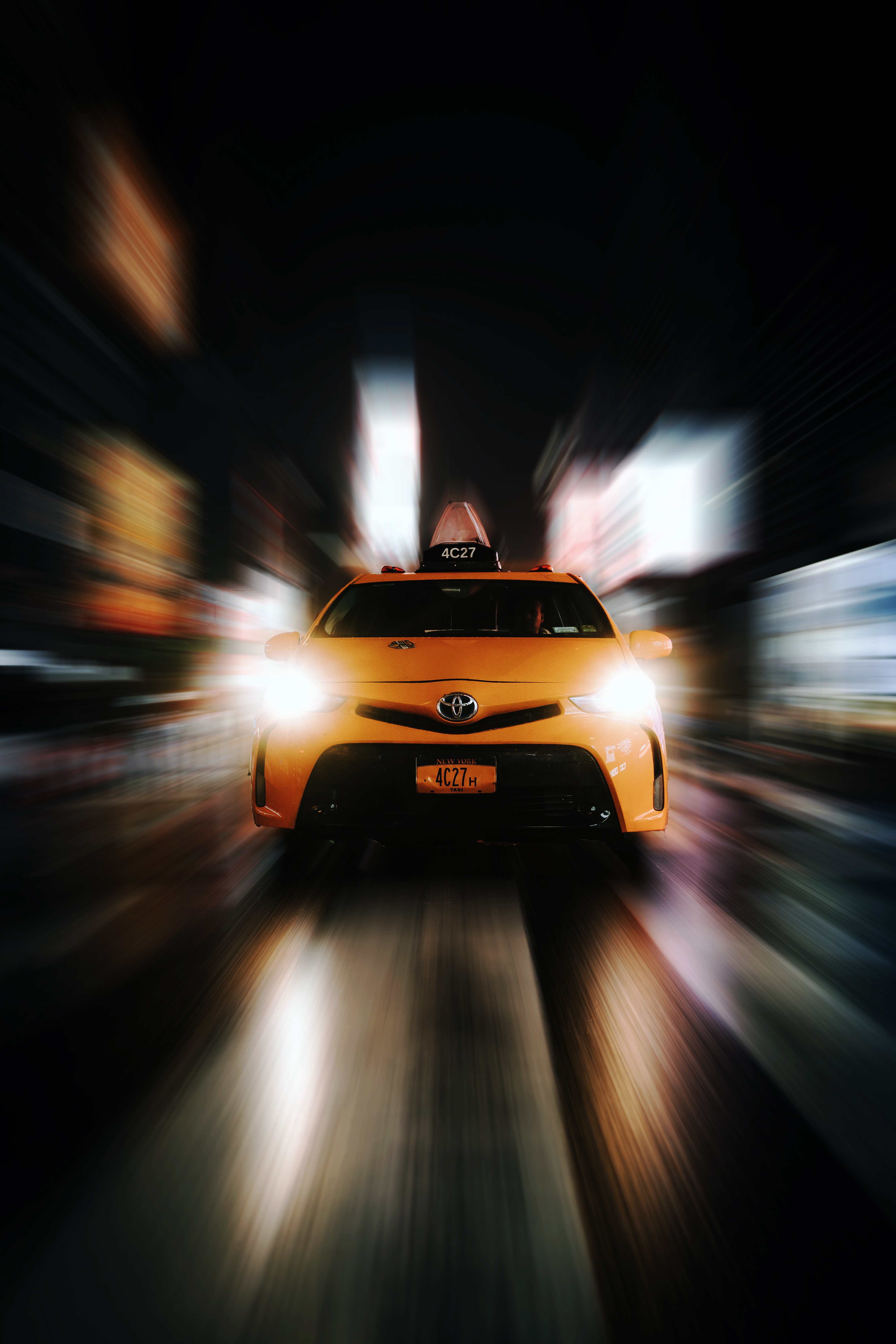 Free download wallpaper Taxi, Cars, Lights, Shine, Light, Traffic, Movement, Speed, Car, Headlights on your PC desktop