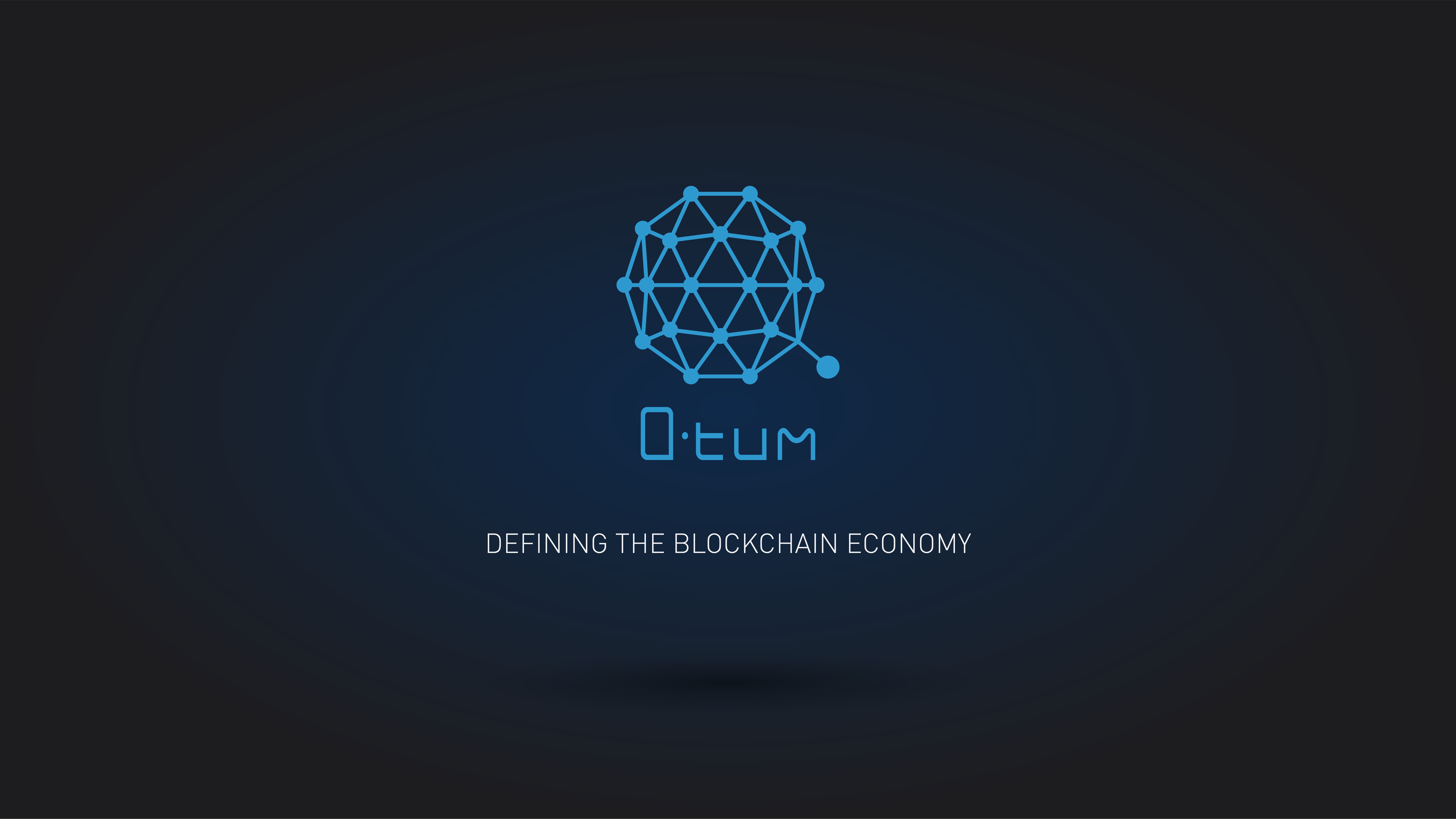 technology, cryptocurrency, blue, currency, logo, qtum
