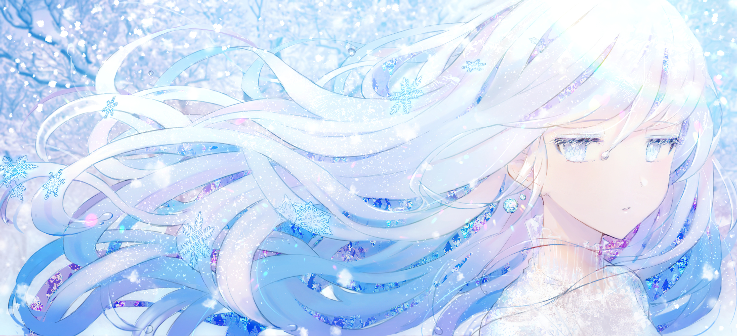 Anime rat girl with blue snowflakes theme ❄️| Aushuri - Free animated GIF -  PicMix