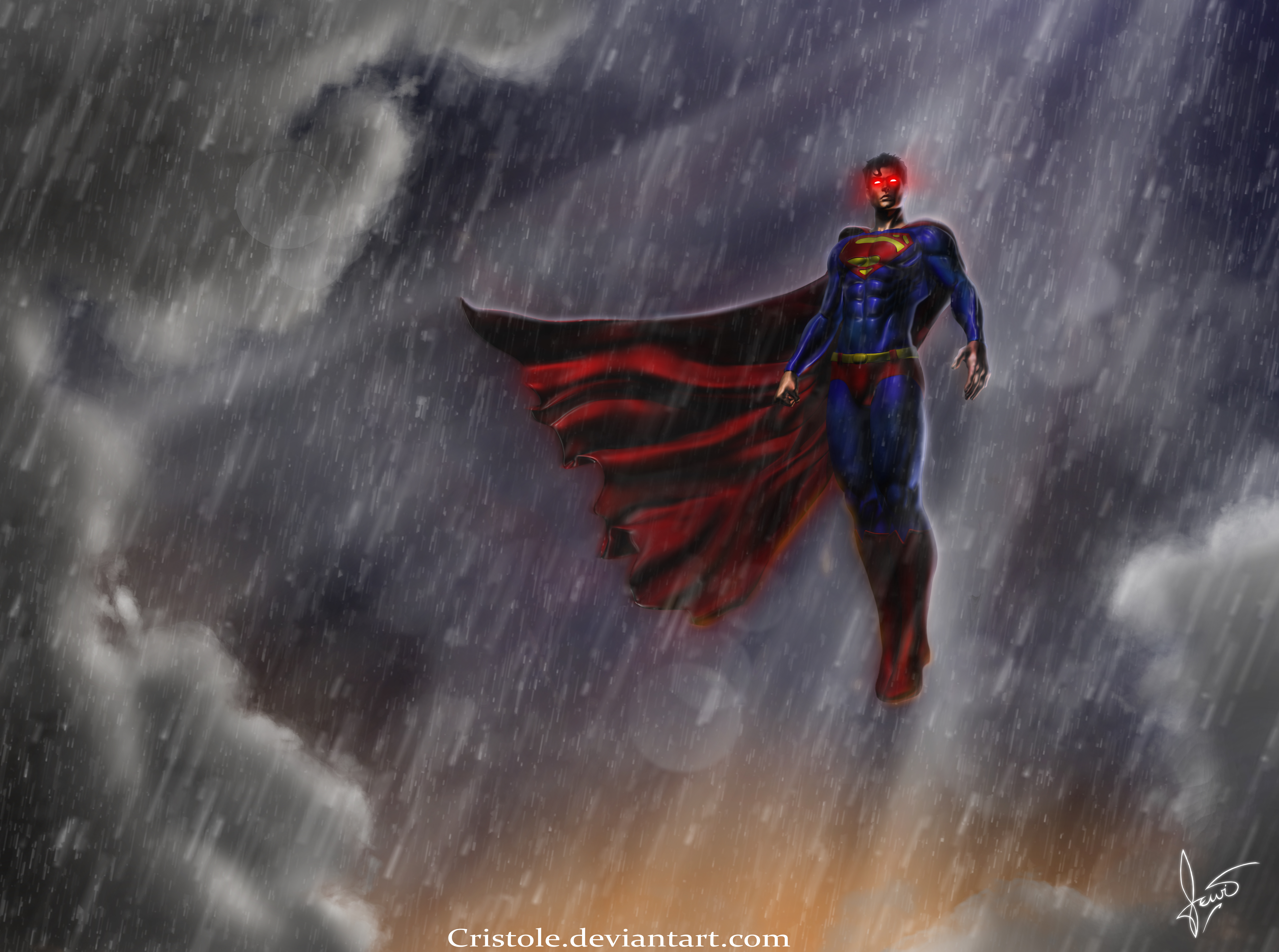 rain, superman, comics, dc comics, superhero, superman logo 2160p