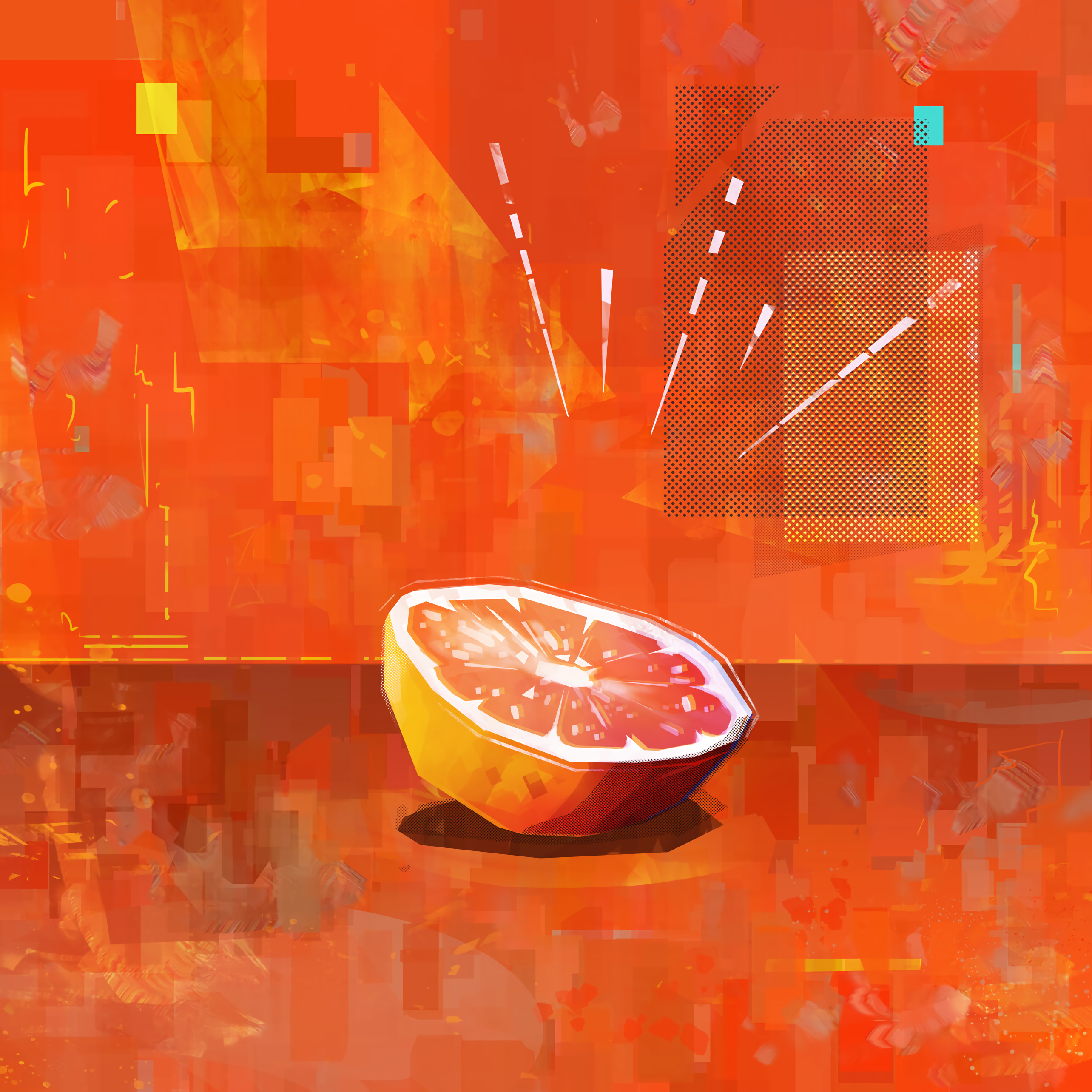 art, orange, lobules, fruit, citrus, slices