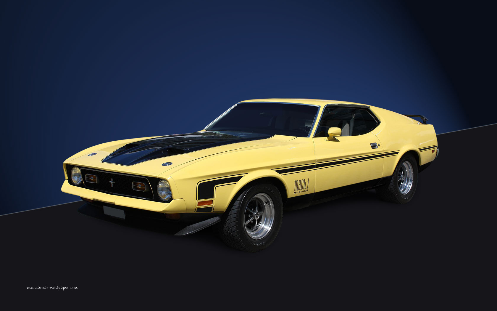 vehicles, ford mustang mach 1, classic car, fastback, ford, muscle car, yellow car Full HD