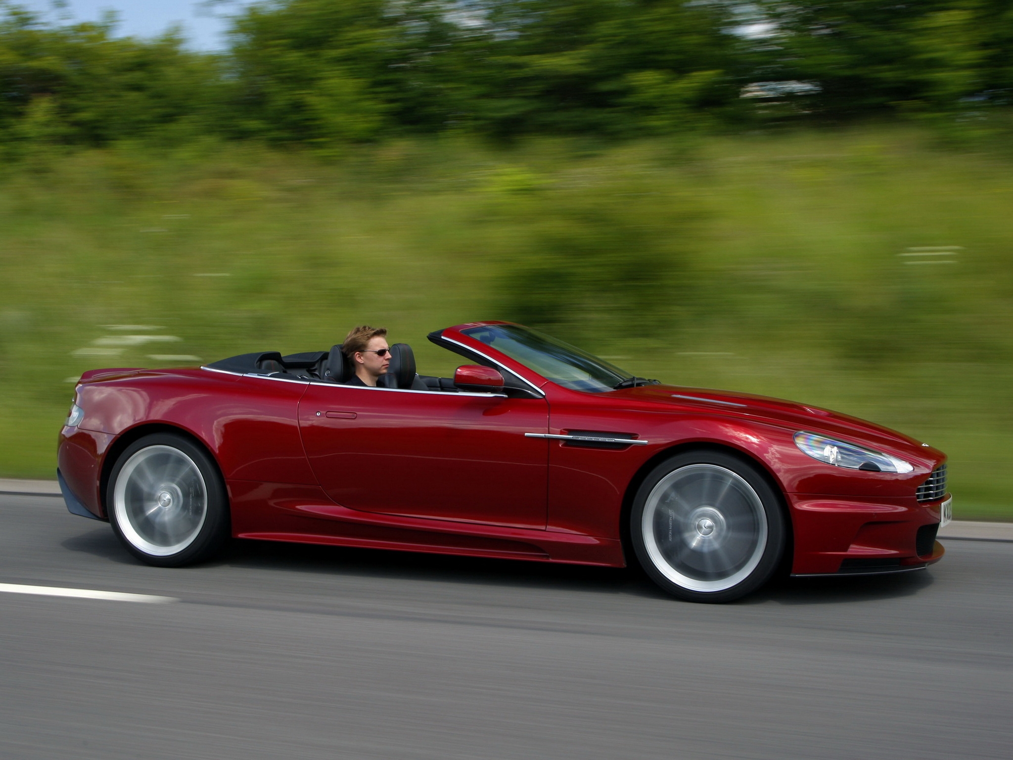 aston martin, auto, nature, cars, red, side view, speed, dbs, 2009