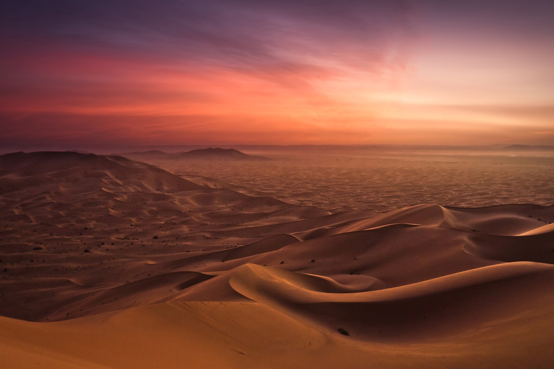1500167 завантажити картинку земля, пустеля, дюна, горизонт, марокко, пісок, захід сонця - шпалери і заставки безкоштовно