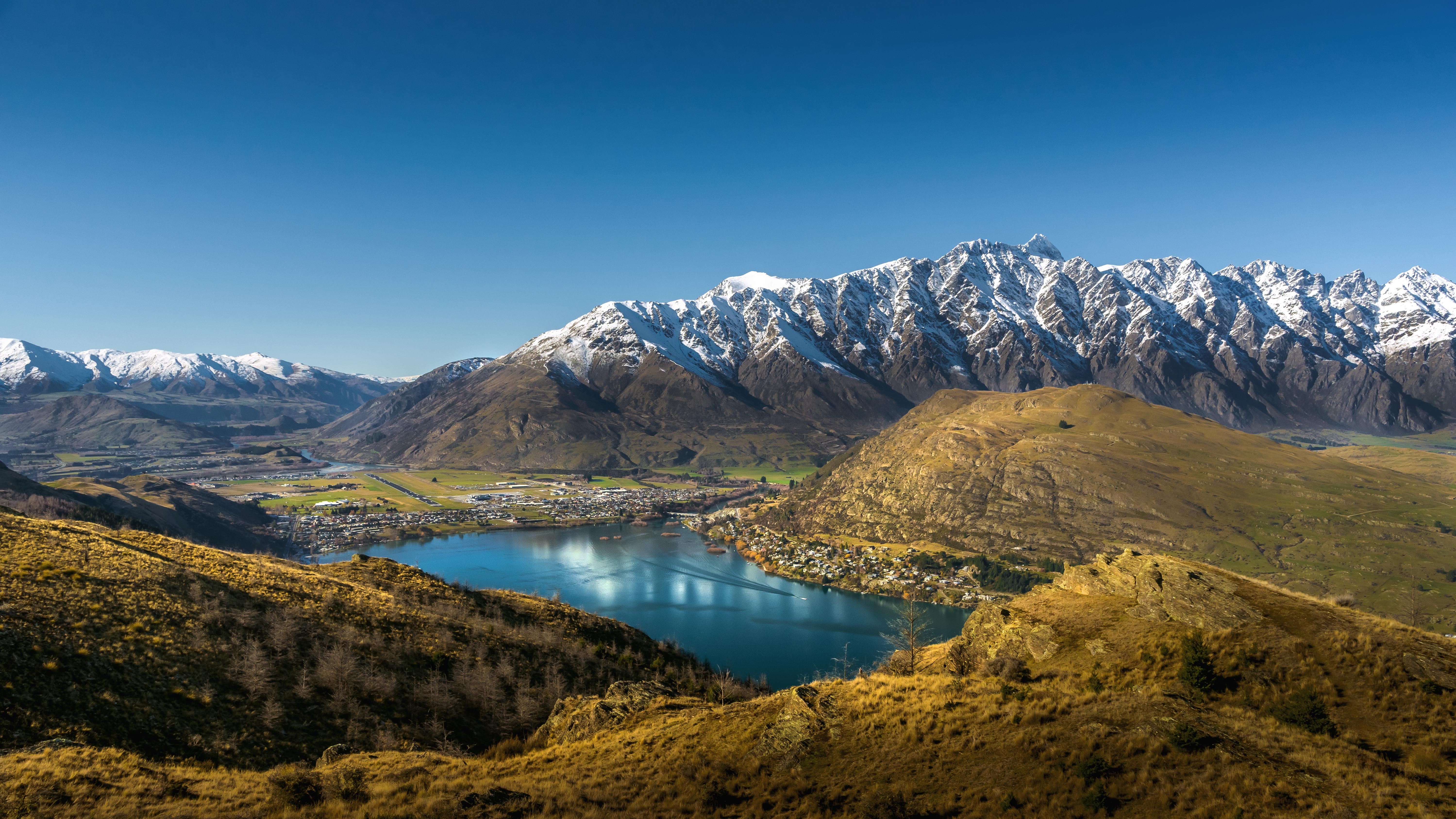 nature, mountains, lake, new zealand, foothills, foothill, ridge, spine, queenstown