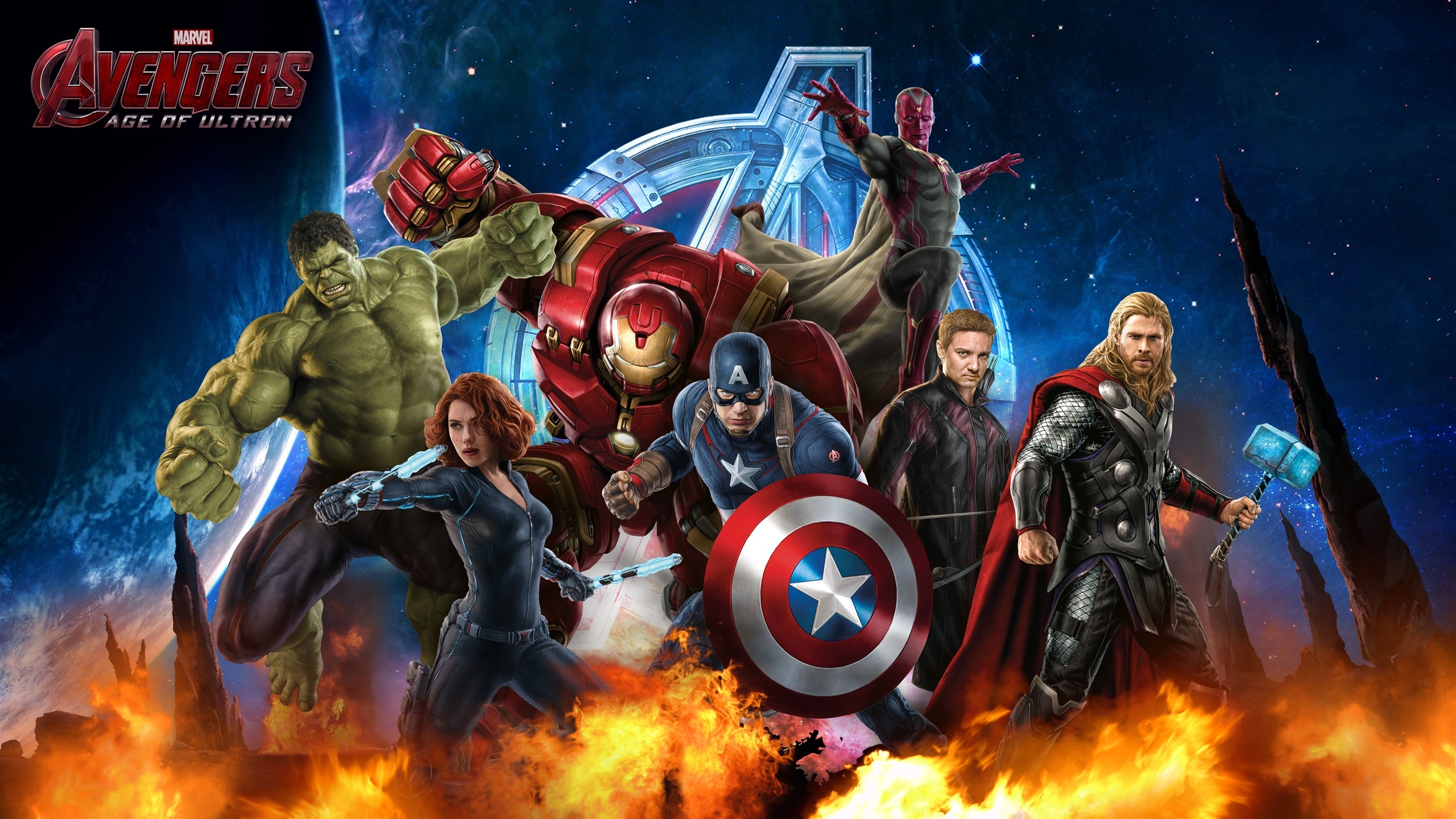 Free download wallpaper Hulk, Captain America, Movie, Thor, Black Widow, Hawkeye, Vision (Marvel Comics), The Avengers, Avengers: Age Of Ultron, Hulkbuster on your PC desktop
