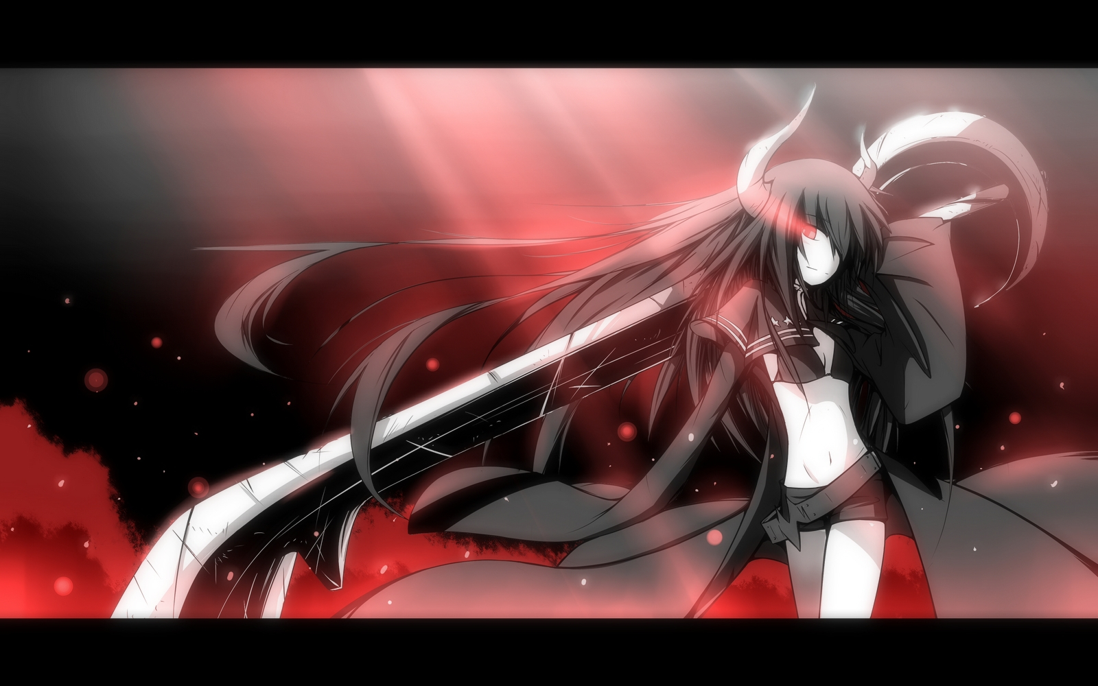 anime, black rock shooter, black gold saw for android