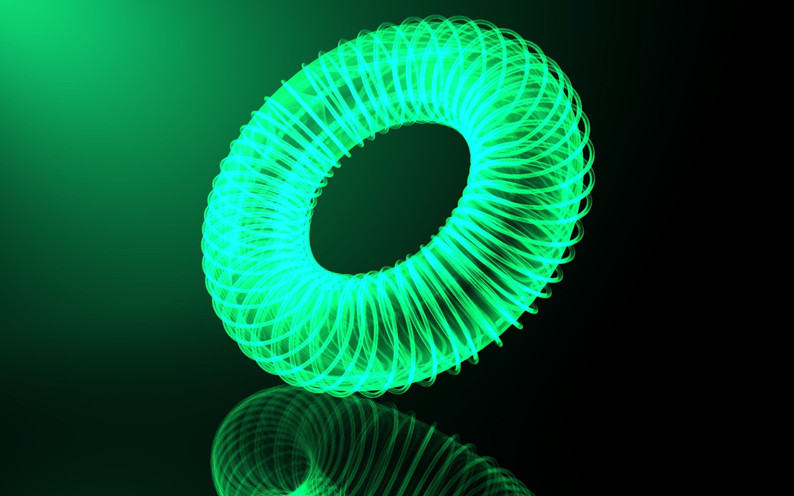 light, abstract, green, ring