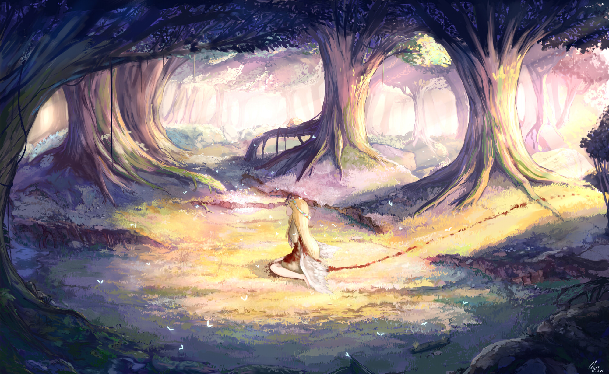 Девочка под деревом