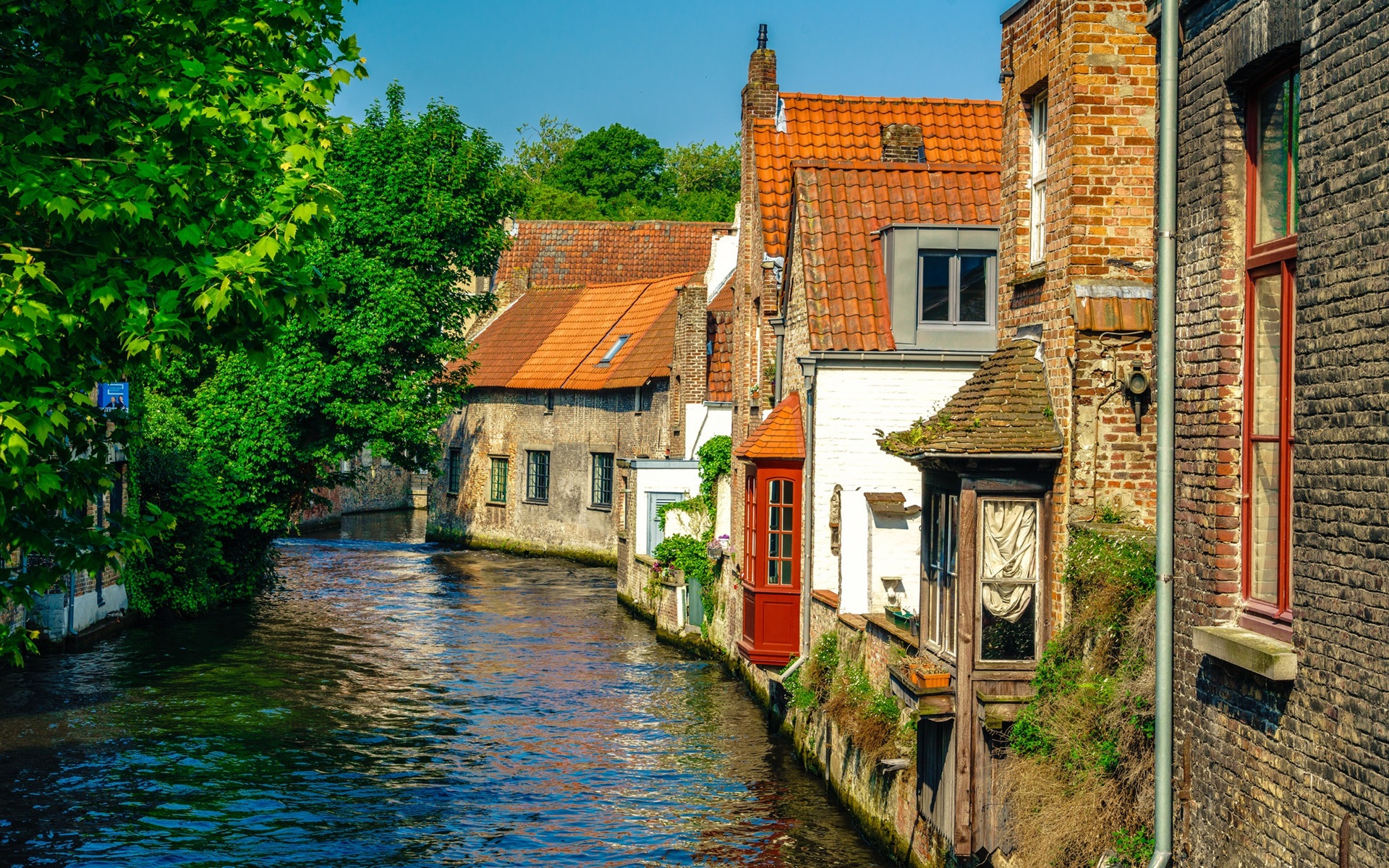 belgium, man made, town, bruges, canal, house, towns