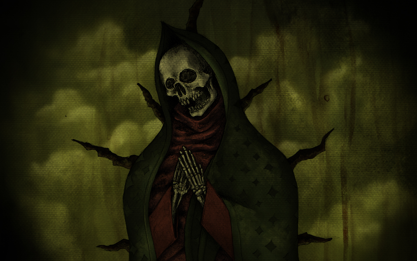 skeleton, creepy, dark