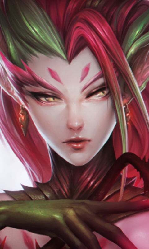 video game, league of legends, plant, zyra (league of legends), thorns, fantasy Phone Background